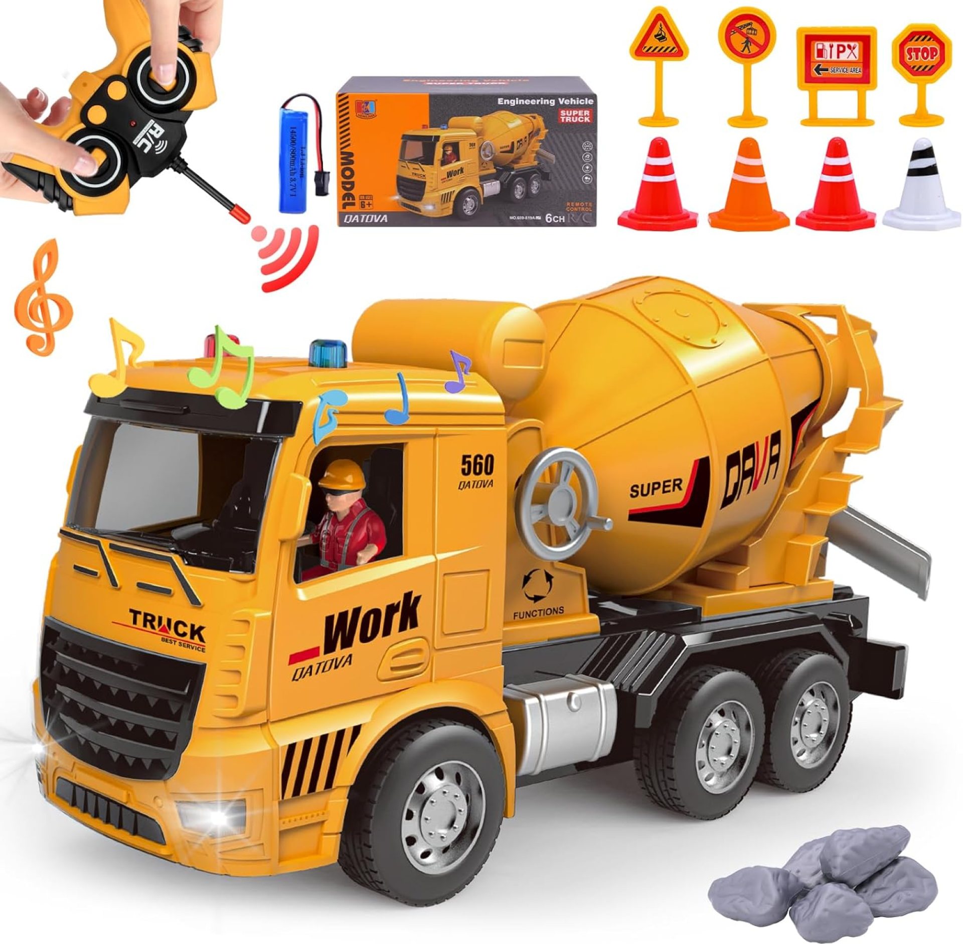 Remote Control Cement Mixer Toy Truck for Kids – Construction Toys with Lights, Sounds & Working Movable Parts, Rechargeable RC Cars for Boys Girls Age 6 7 8 9, Christmas Birthday Gift Idea Remote Control Cement Mixer Toy Truck for Kids – Construction Toys with Lights, Sounds & Working Movable Parts, Rechargeable RC Cars for Boys Girls Age 6 7 8 9, Christmas Birthday Gift Idea
