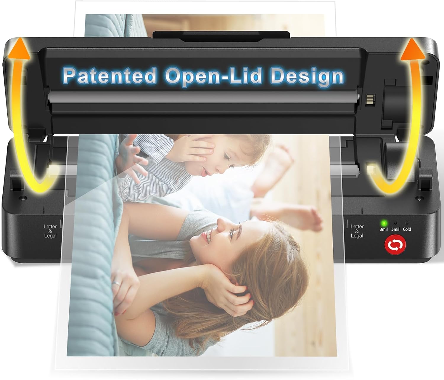 9-Inch Thermal Laminator Machine, World’s First Open-Lid Design, Remove Jam in 5s, Auto Shut-Off, NTC Temperature Control, 5 Laminating Sheets for Teacher School Home Office Personal, Black 9-Inch Thermal Laminator Machine, World’s First Open-Lid Design, Remove Jam in 5s, Auto Shut-Off, NTC Temperature Control, 5 Laminating Sheets for Teacher School Home Office Personal, Black