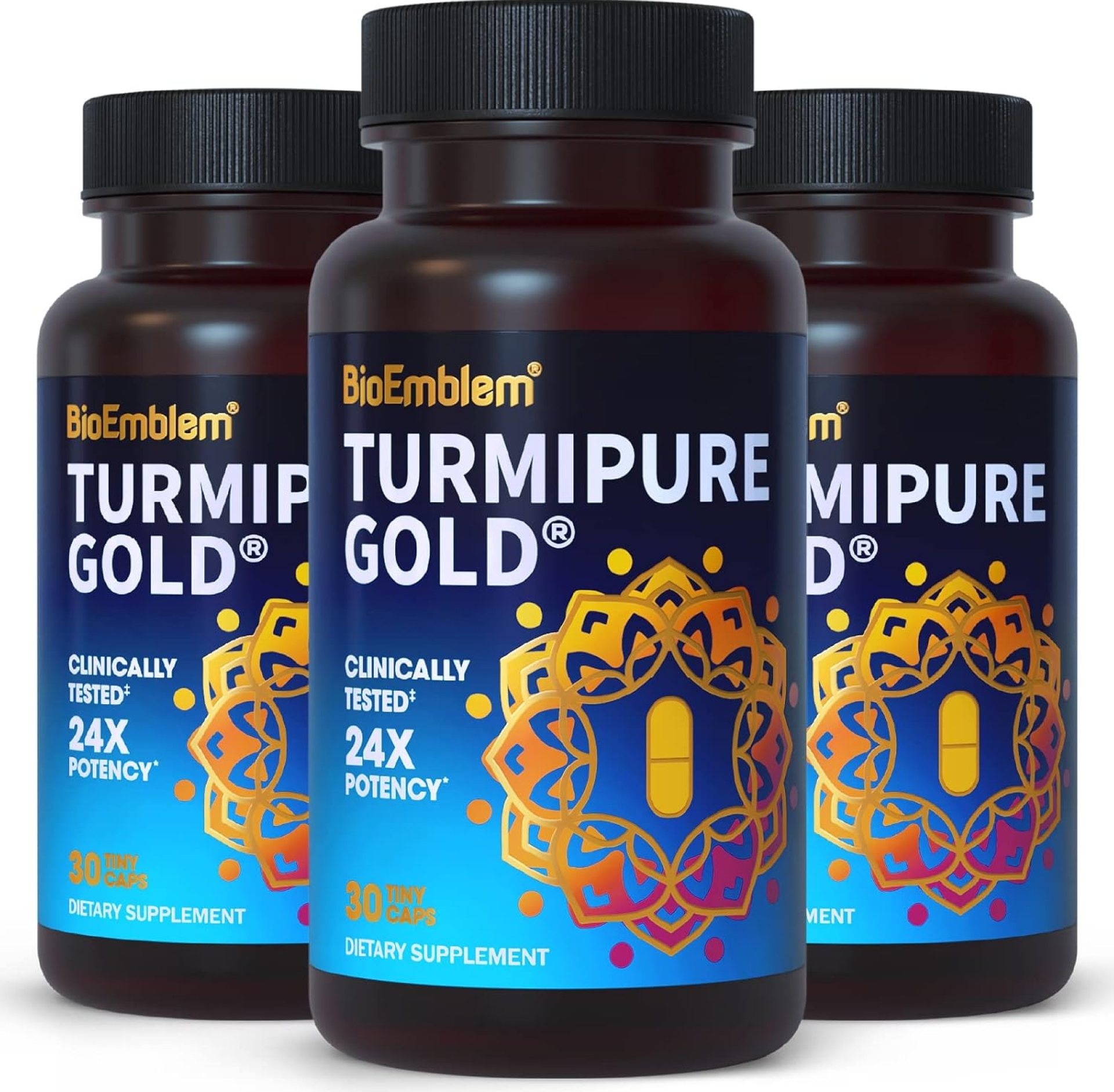 BioEmblem Turmeric Curcumin with Clinically Studied TurmiPure – Joint Support, Healthy Inflammation Turmeric Supplements – 1 Small Cap Daily, 24x More Absorption Than Others – Non-GMO, 90 Serving BioEmblem Turmeric Curcumin with Clinically Studied TurmiPure – Joint Support, Healthy Inflammation Turmeric Supplements – 1 Small Cap Daily, 24x More Absorption Than Others – Non-GMO, 90 Serving