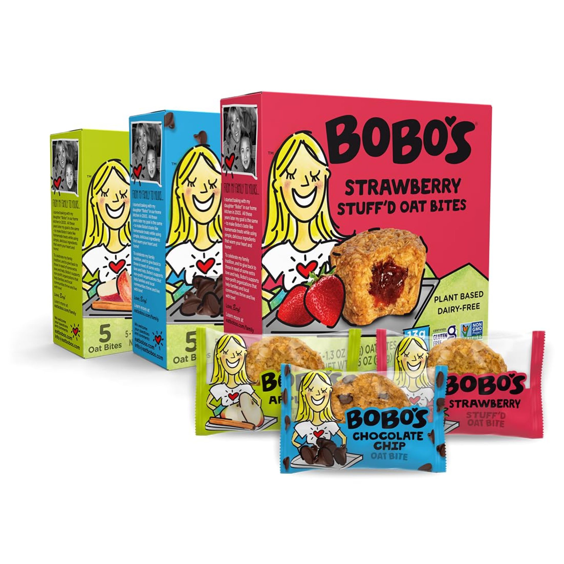 Bobo’s Oat Bites Stuff’d Variety Pack (Strawberry, Original Chocolate Chip, and Apple Pie), Pack of 30 (1.3 oz Bites), Gluten Free Whole Grain Rolled Oats Bobo’s Oat Bites Stuff’d Variety Pack (Strawberry, Original Chocolate Chip, and Apple Pie), Pack of 30 (1.3 oz Bites), Gluten Free Whole Grain Rolled Oats