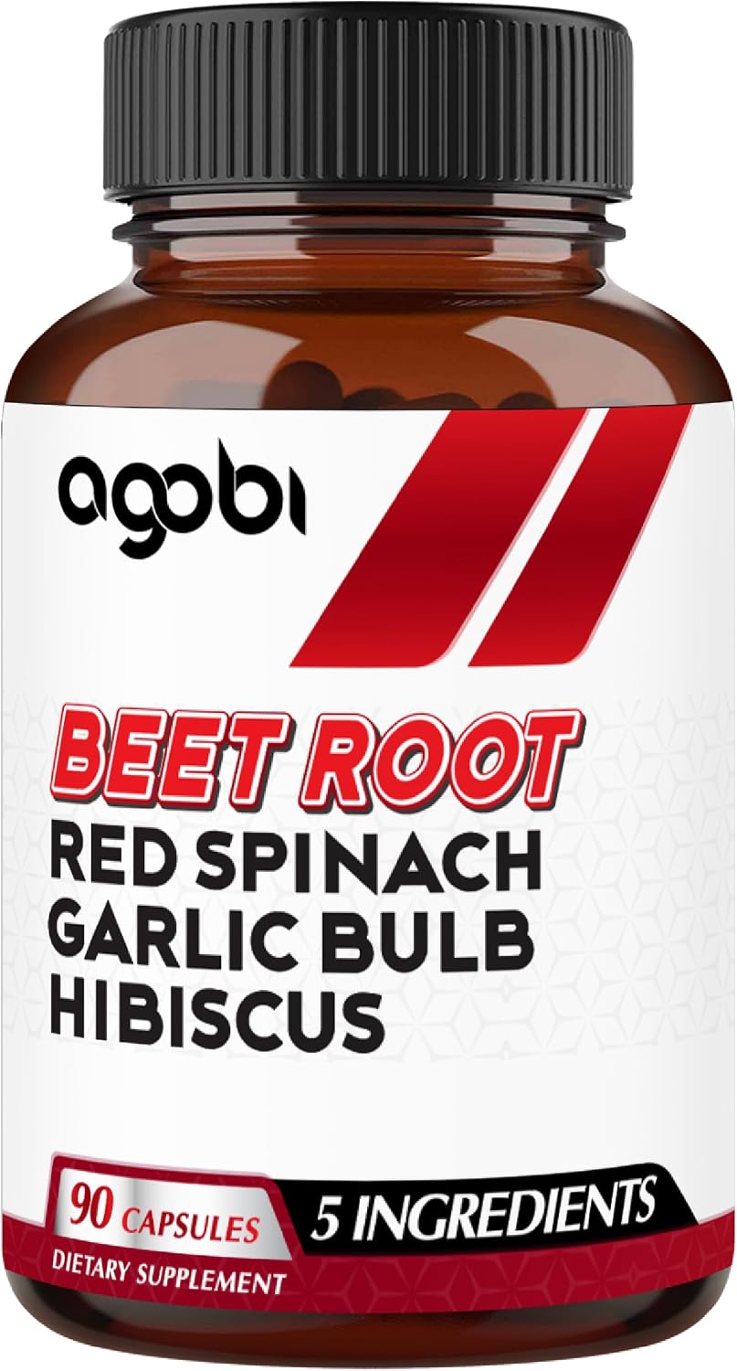 agobi 5in1 Beet Root Capsules – Added with Red Spinach, Organic Garlic Bulb, Hibiscus & Black Pepper – Support for Energy Production, Immune System & Digestive Health – 90 Vegan Capsules agobi 5in1 Beet Root Capsules – Added with Red Spinach, Organic Garlic Bulb, Hibiscus & Black Pepper – Support for Energy Production, Immune System & Digestive Health – 90 Vegan Capsules
