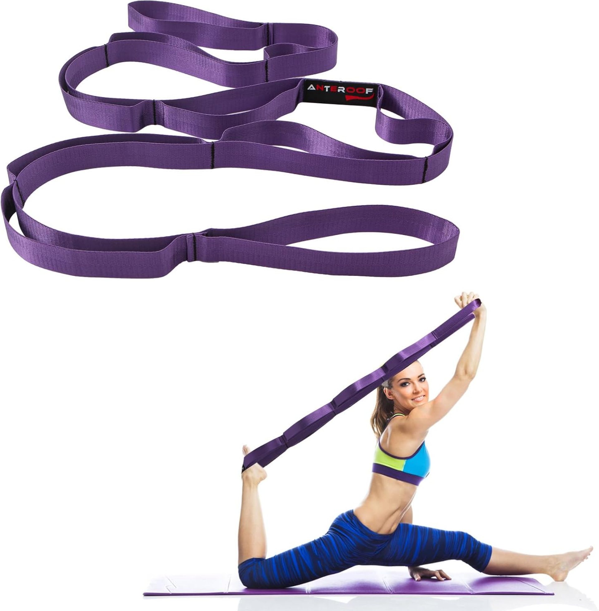 Durable Non-Elastic Stretch Strap for Physical Therapy and Yoga, 10 Loops Stretching Band for Pilates, Flexibility, Exercise – Ideal for Men & Women Durable Non-Elastic Stretch Strap for Physical Therapy and Yoga, 10 Loops Stretching Band for Pilates, Flexibility, Exercise – Ideal for Men & Women