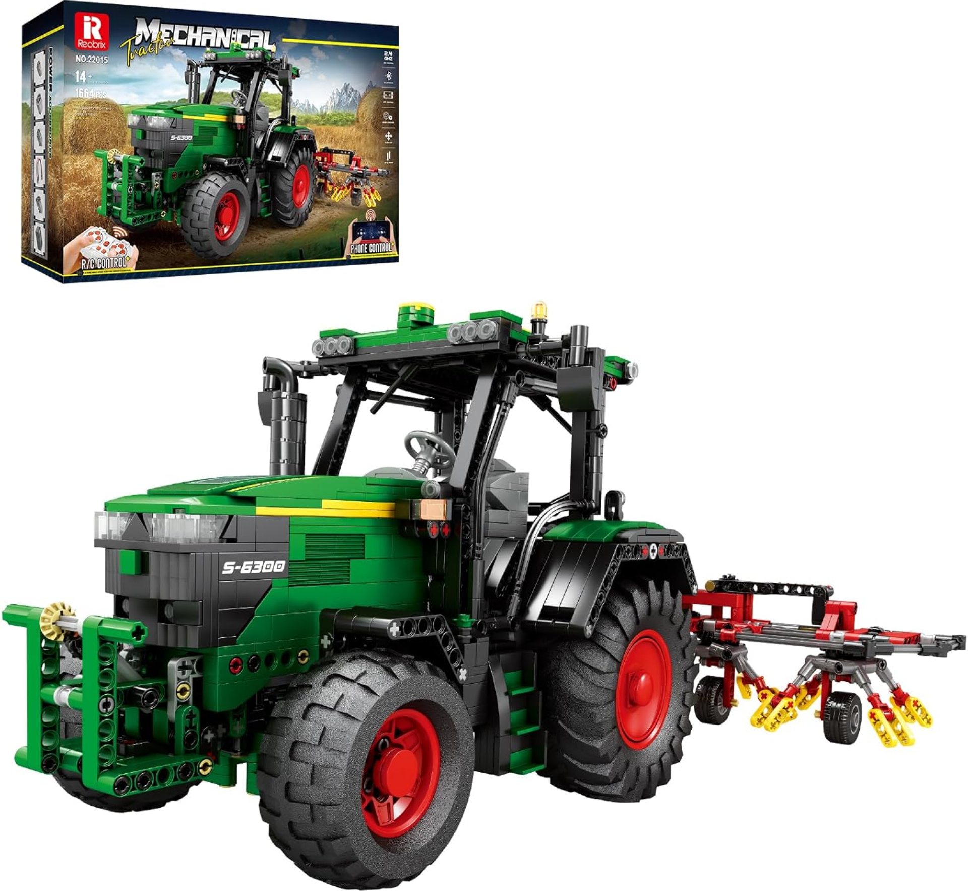 Tractor Building Blocks Set 22015, APP Remote Control Construction Toy Vehicle Model Kit for Adult, Farm Technic Truck Model Kit, Gifts for Boys and Girls 14+ Tractor Building Blocks Set 22015, APP Remote Control Construction Toy Vehicle Model Kit for Adult, Farm Technic Truck Model Kit, Gifts for Boys and Girls 14+