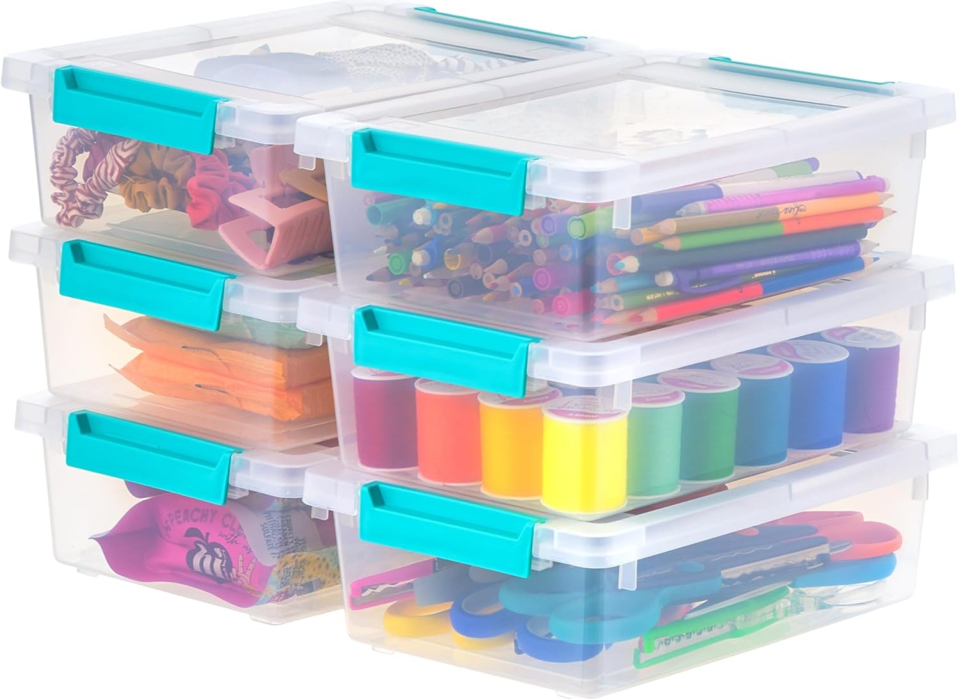 IRIS USA 2 Qt. Plastic Storage Bins Containers with Lids, 6 Pack, Sensory Bin, Craft Storage, Craft Organizers and Storage, Organizing Container for Home, Office and Art Supplies, Stackable, Clear IRIS USA 2 Qt. Plastic Storage Bins Containers with Lids, 6 Pack, Sensory Bin, Craft Storage, Craft Organizers and Storage, Organizing Container for Home, Office and Art Supplies, Stackable, Clear