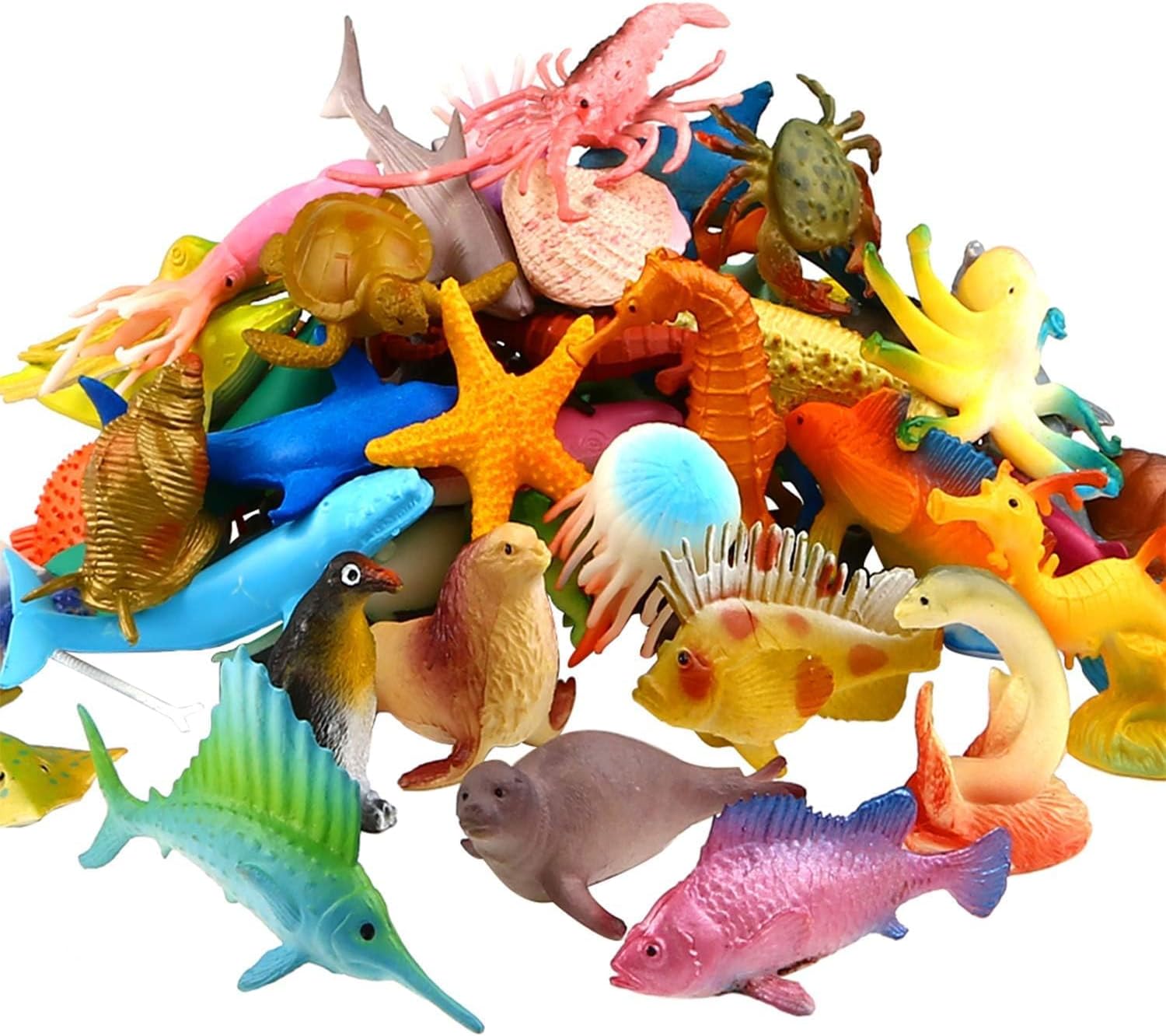 Funcorn Toys Ocean Sea Animal, 52 Pack Assorted Mini Vinyl Plastic Animal Toy Set, Realistic Under The Sea Life Figure Bath Toy for Child Educational Party Cake Cupcake Topper,Valentines Day Gift Funcorn Toys Ocean Sea Animal, 52 Pack Assorted Mini Vinyl Plastic Animal Toy Set, Realistic Under The Sea Life Figure Bath Toy for Child Educational Party Cake Cupcake Topper,Valentines Day Gift