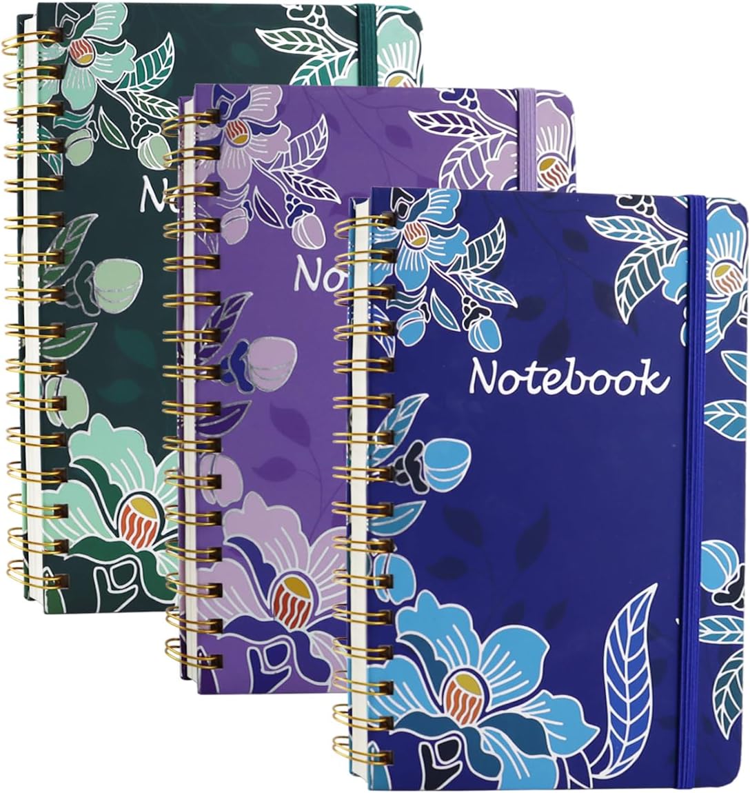 3 Pack Hardcover Spiral Notebook Journal for Women,A5 College Ruled Notebooks with Pocket,8.5″x 5.7″,160 Pages,Cute Journals for Daily Study or Work 3 Pack Hardcover Spiral Notebook Journal for Women,A5 College Ruled Notebooks with Pocket,8.5″x 5.7″,160 Pages,Cute Journals for Daily Study or Work