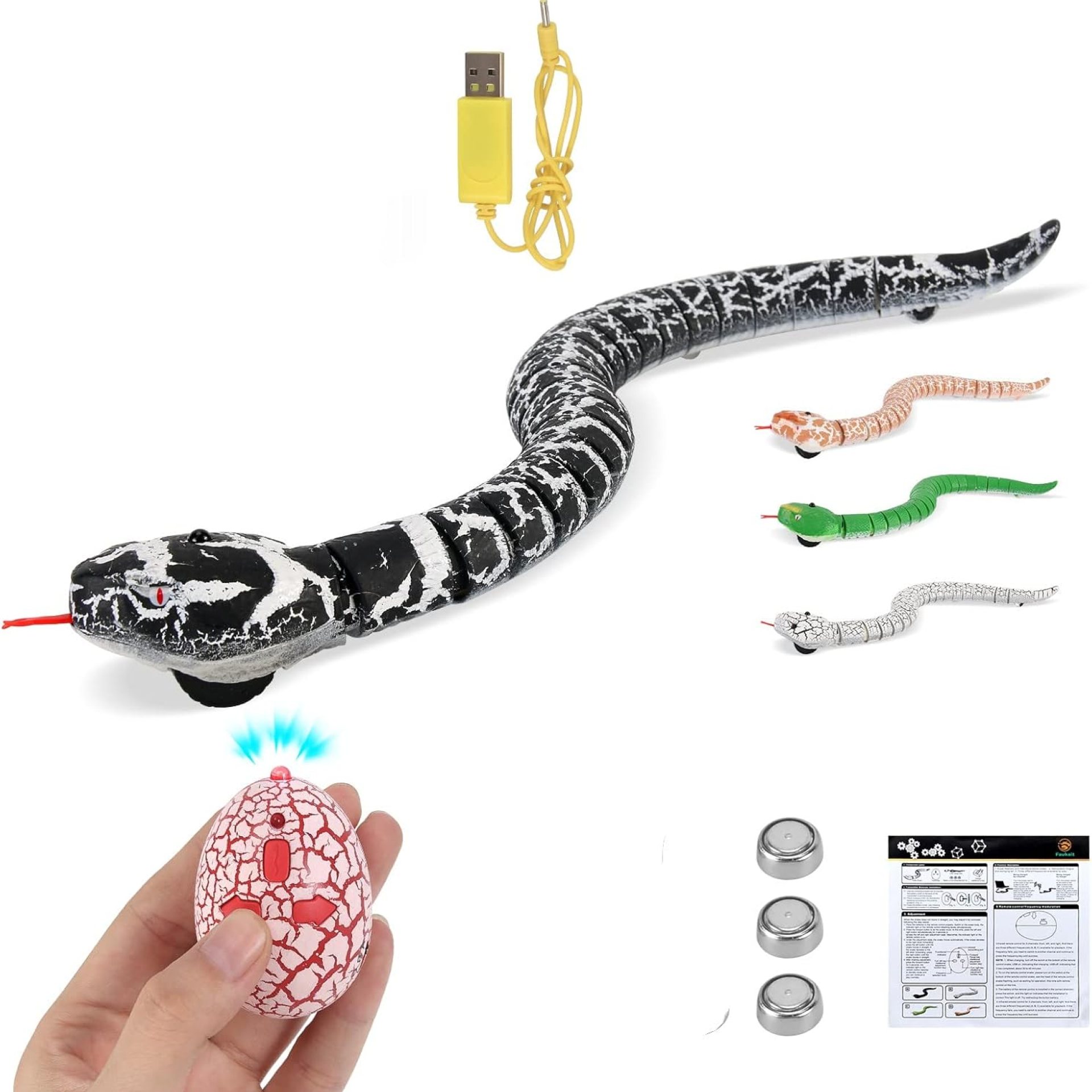 Remote Control Snake Toy RC&Robot Electric Snake Toy Fast Moving of Fake Rattlesnake Christmas Halloween Toys Party Favor Gifts Joke Prank for Kids Boys(Black) Remote Control Snake Toy RC&Robot Electric Snake Toy Fast Moving of Fake Rattlesnake Christmas Halloween Toys Party Favor Gifts Joke Prank for Kids Boys(Black)