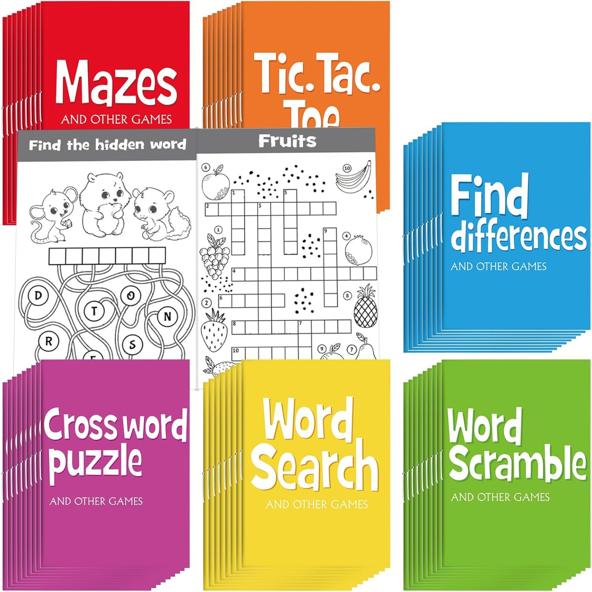 Hungdao 48 Pcs Mini Activity Books for Boys and Girls, Fun and Games, Challenging Activities Include Mazes, Word Scramble and More Bulk Gifts for Students Party Classroom Hungdao 48 Pcs Mini Activity Books for Boys and Girls, Fun and Games, Challenging Activities Include Mazes, Word Scramble and More Bulk Gifts for Students Party Classroom