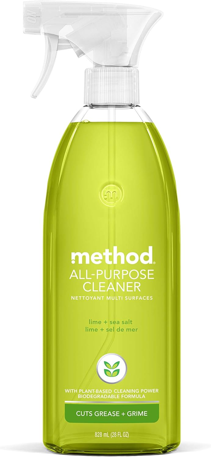 Method All-Purpose Cleaner Spray, Lime + Sea Salt, Plant-Based and Biodegradable Formula Perfect for Most Counters, Tiles, Stone, and More, 28 oz Spray Bottles, (Pack of 1) Method All-Purpose Cleaner Spray, Lime + Sea Salt, Plant-Based and Biodegradable Formula Perfect for Most Counters, Tiles, Stone, and More, 28 oz Spray Bottles, (Pack of 1)