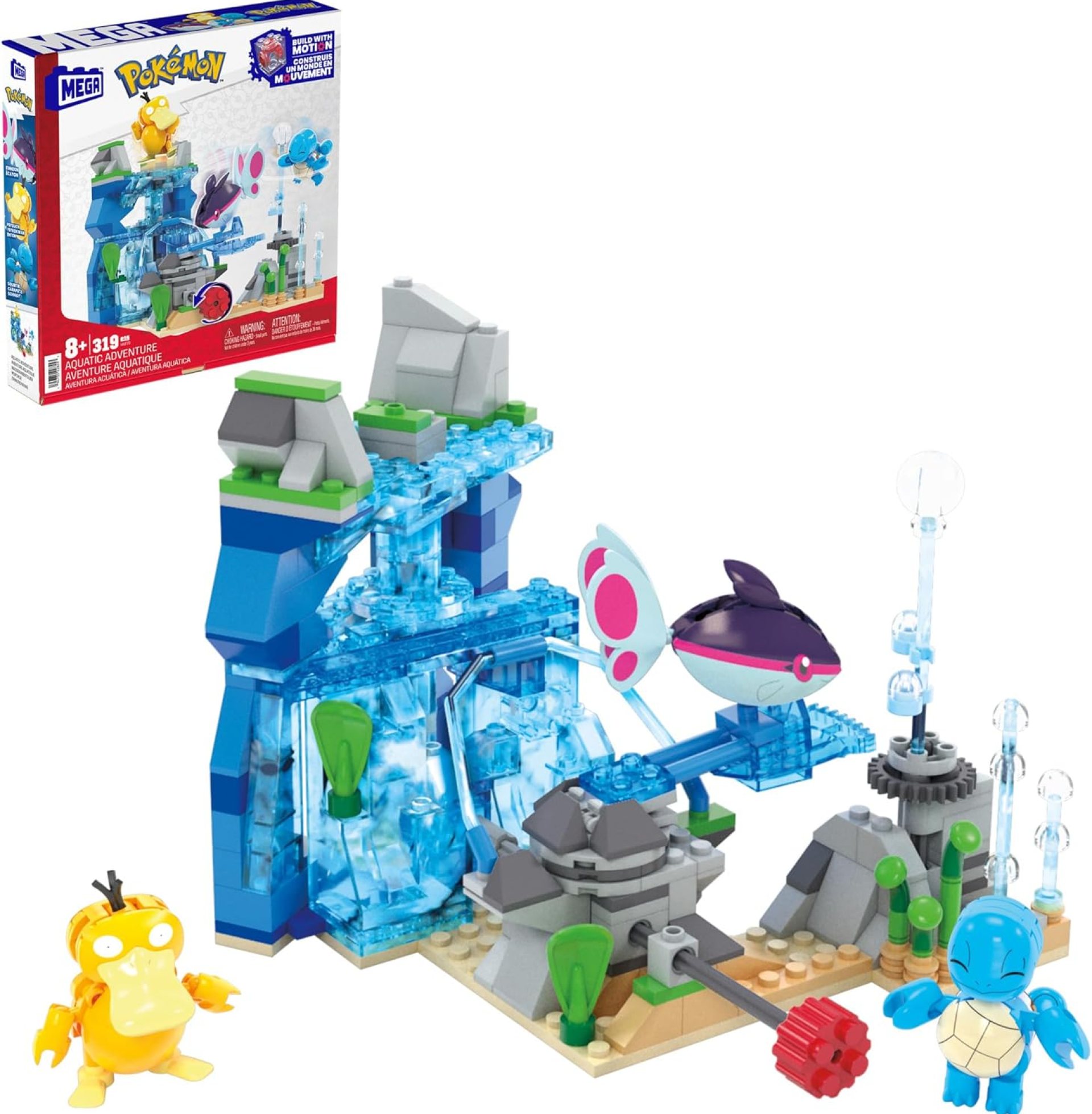 MEGA Pokémon Building Toys Set Aquatic Adventure with 319 Pieces, 2 Poseable Characters, for Kids MEGA Pokémon Building Toys Set Aquatic Adventure with 319 Pieces, 2 Poseable Characters, for Kids