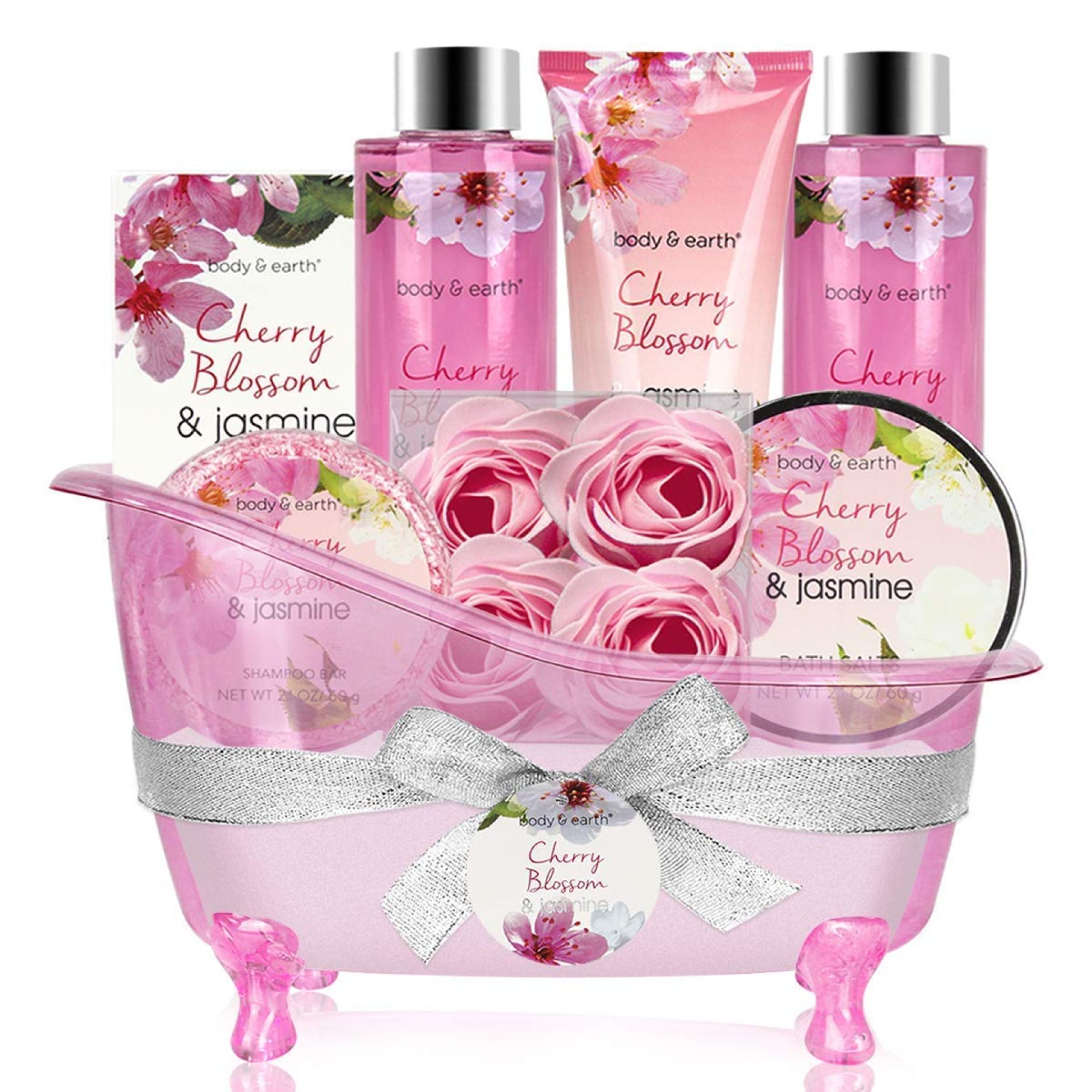 Gift Baskets for Women Body & Earth Bath and Body Gift Set for Her, Cherry Blossom & Jasmine Spa Gifts for Women Mothers Day Gift for Her, Regalos Para Mujer Gift Baskets for Women Body & Earth Bath and Body Gift Set for Her, Cherry Blossom & Jasmine Spa Gifts for Women Mothers Day Gift for Her, Regalos Para Mujer