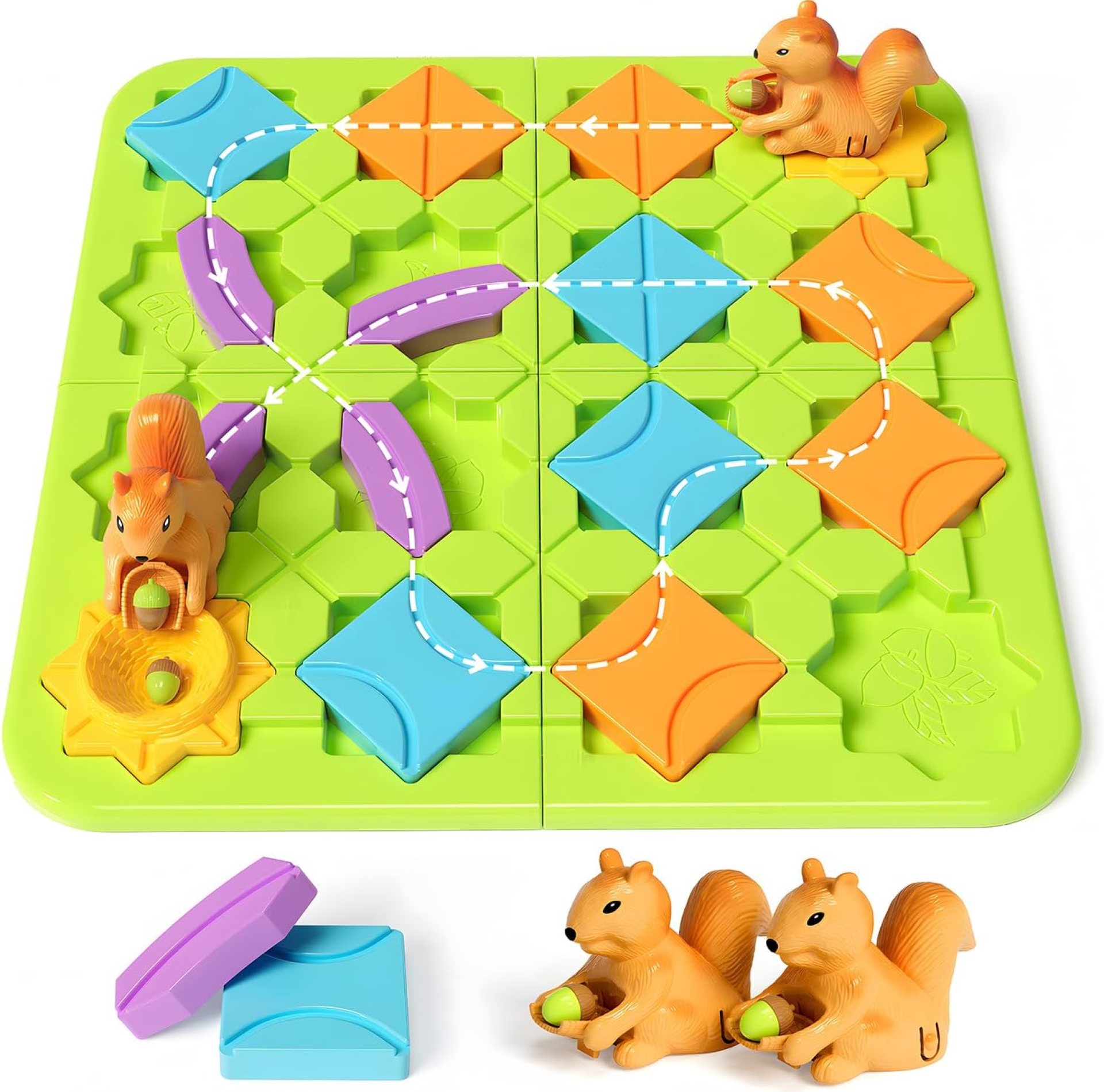 STEM Board Games Kids Toys, Maze Brain Teaser Puzzles Learning Games for Kids Ages 4-8 118 Challenges 5 Difficulty Levels Squirrel Logic Track Building Blocks, Educational Montessori Birthday Gifts STEM Board Games Kids Toys, Maze Brain Teaser Puzzles Learning Games for Kids Ages 4-8 118 Challenges 5 Difficulty Levels Squirrel Logic Track Building Blocks, Educational Montessori Birthday Gifts