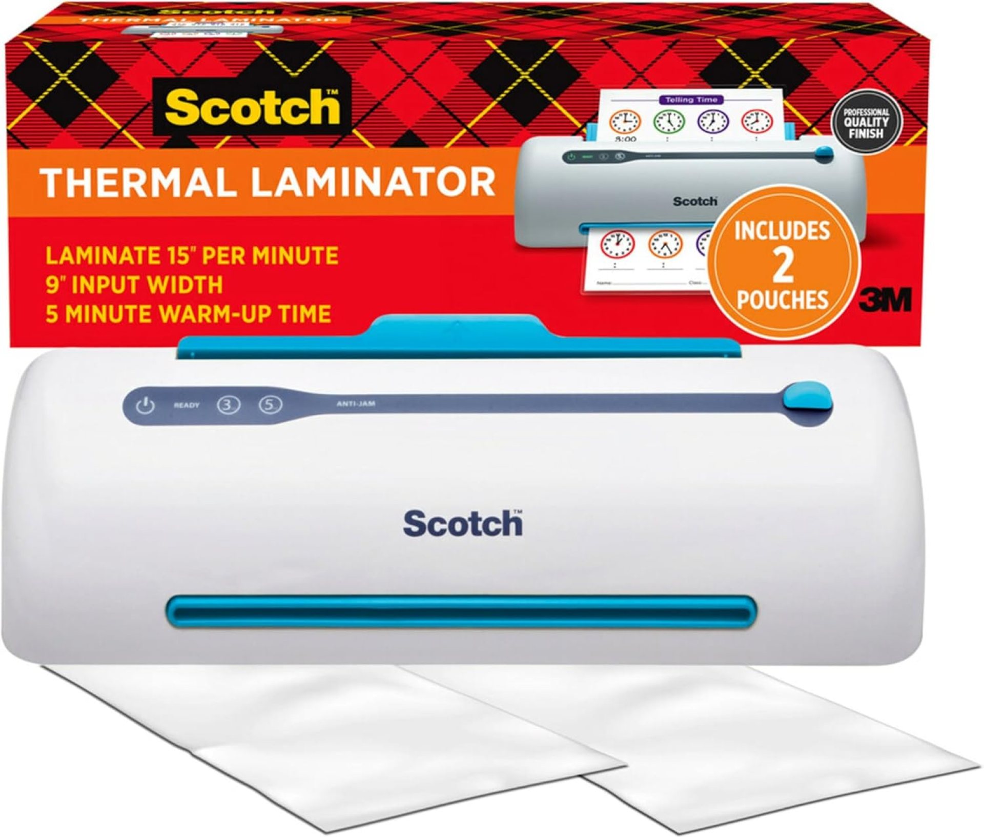 Scotch Brand PRO Thermal Laminator, Never Jam Technology Automatically Prevents Misfed Items, 2 Roller System, 9 inch (TL906) Scotch Brand PRO Thermal Laminator, Never Jam Technology Automatically Prevents Misfed Items, 2 Roller System, 9 inch (TL906)