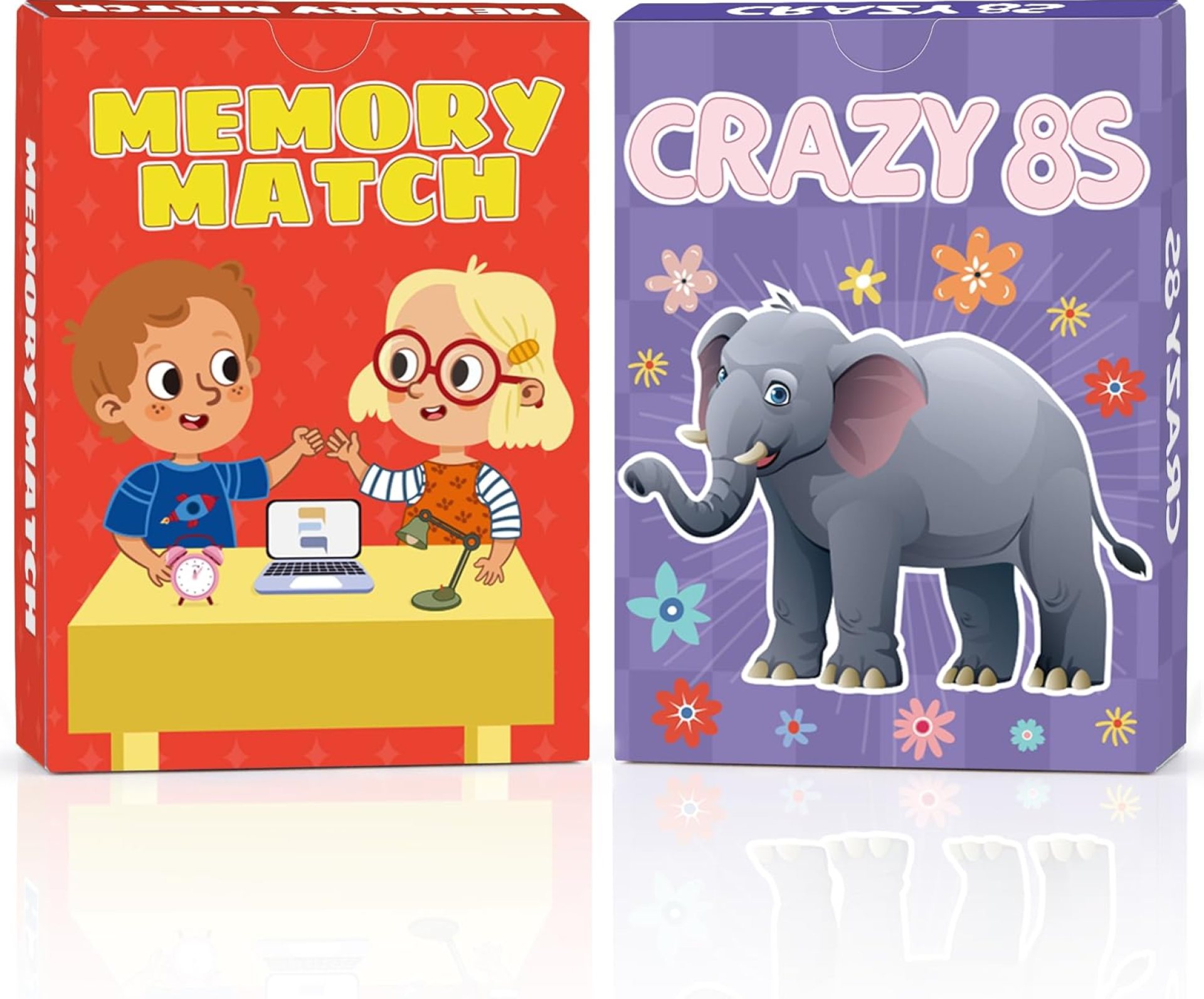 Card Game, Card Games for Kids Ages 4-8, Easy to Learn, Easter Basket Stuffers Gifts Ideal, Fun for Family Game Night Party Travel Preschool Classroom (Memory Match & Crazy 8s) Card Game, Card Games for Kids Ages 4-8, Easy to Learn, Easter Basket Stuffers Gifts Ideal, Fun for Family Game Night Party Travel Preschool Classroom (Memory Match & Crazy 8s)