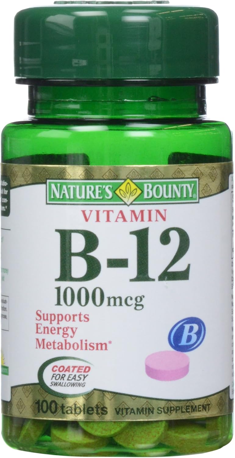 Nature’s Bounty Vitamin B-12 1000 mcg Tablets, 100 Count (Pack of 1) Nature’s Bounty Vitamin B-12 1000 mcg Tablets, 100 Count (Pack of 1)