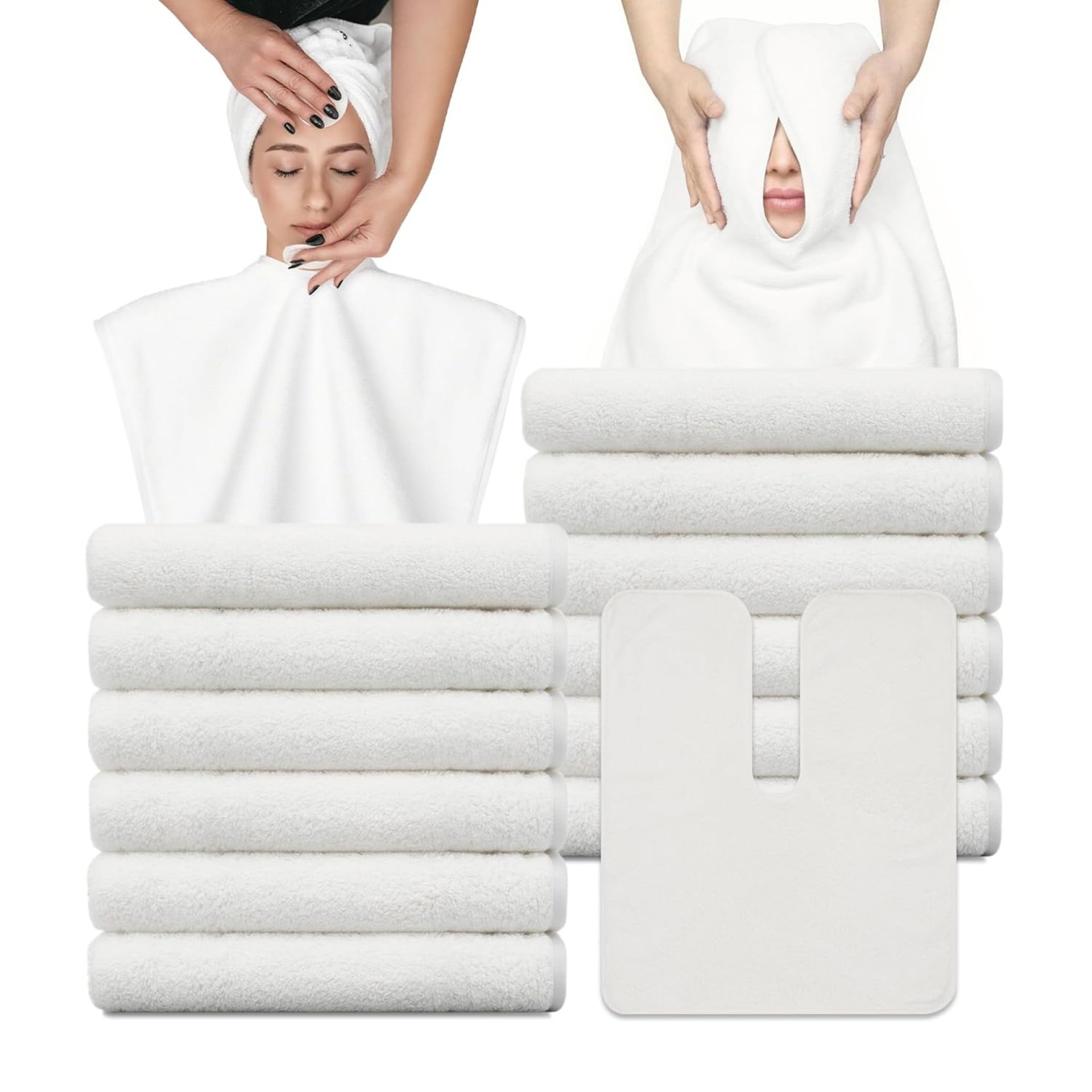mayoken® 12PCS U-Shaped Microfiber Facial Towels for Estheticians, Ultra-Soft & Absorbent Spa Towels for Massage, Facial Steam & Skincare mayoken® 12PCS U-Shaped Microfiber Facial Towels for Estheticians, Ultra-Soft & Absorbent Spa Towels for Massage, Facial Steam & Skincare