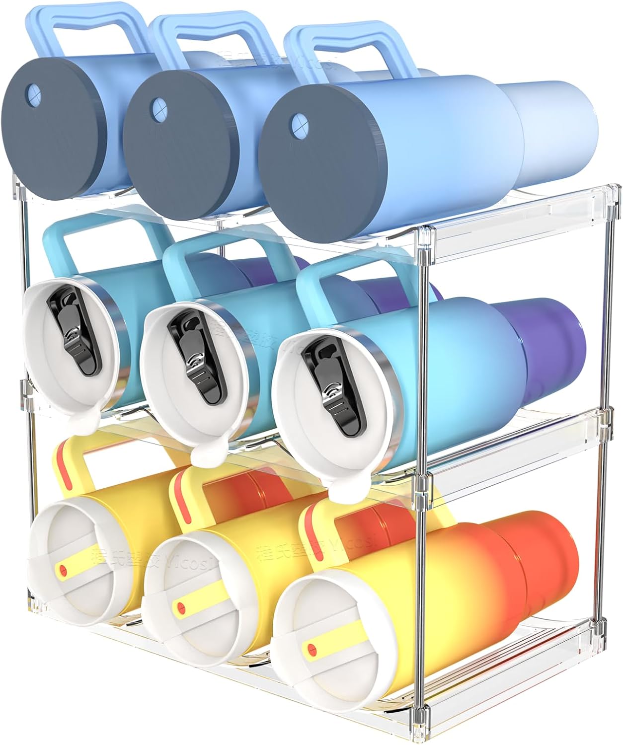 Yieach Stackable 40oz Water Bottle Storage Organizer,4.7″W X5.3 H Large Compartment For Stanley Yeti Tumbler Water Bottle Storage Rack and wine holder for Kitchen Cabinets Pantry,3 Pack Hold 9 Bottles Yieach Stackable 40oz Water Bottle Storage Organizer,4.7″W X5.3 H Large Compartment For Stanley Yeti Tumbler Water Bottle Storage Rack and wine holder for Kitchen Cabinets Pantry,3 Pack Hold 9 Bottles