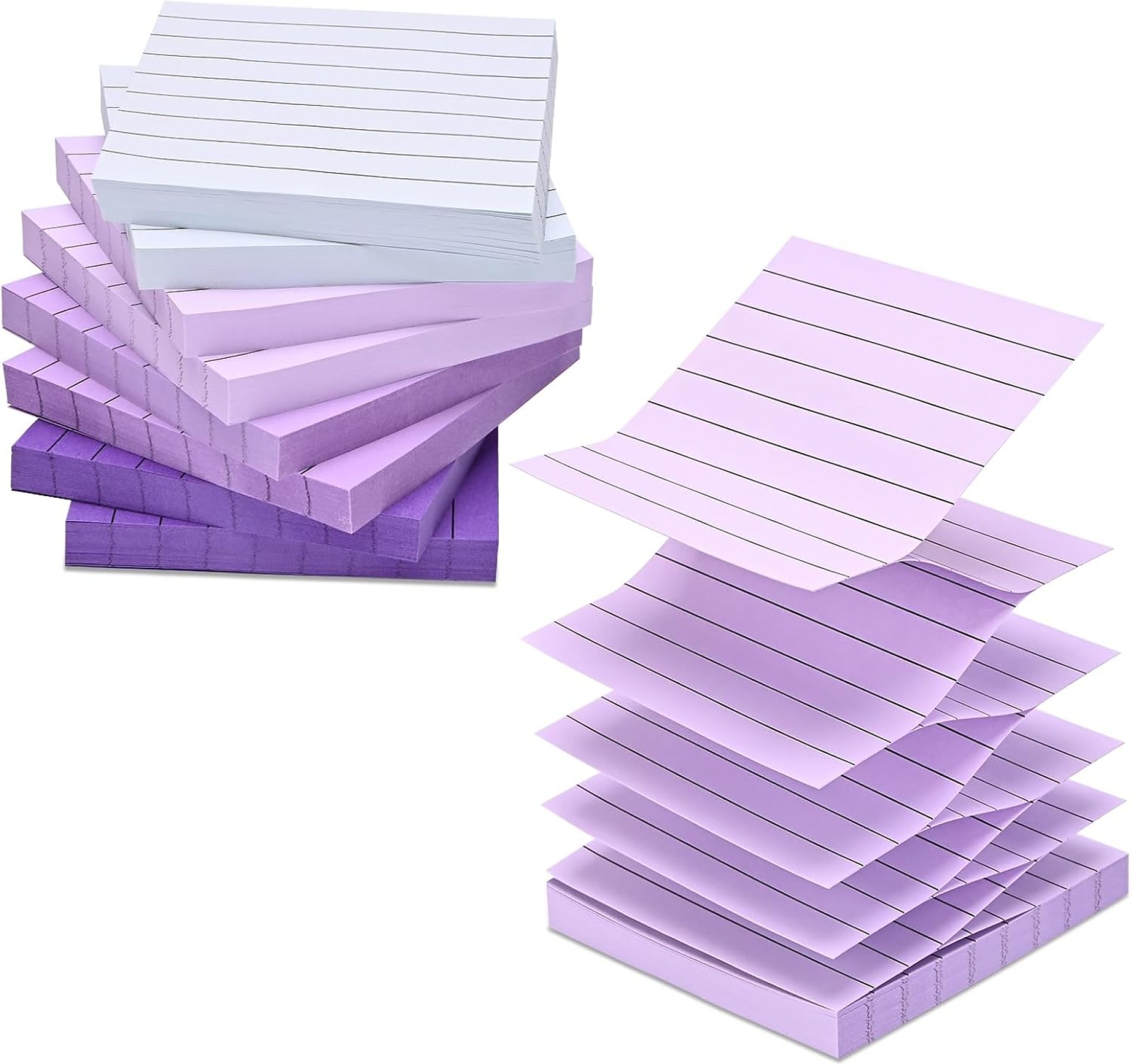 BAYTORY 640 Sheets Gradient Pop Paper Up Sticky Notes, Lined Sticky Notes, Colorful Self-Stick Note 3 x 3 in, Memo Pads for Home Office School Supplies (Purple) BAYTORY 640 Sheets Gradient Pop Paper Up Sticky Notes, Lined Sticky Notes, Colorful Self-Stick Note 3 x 3 in, Memo Pads for Home Office School Supplies (Purple)