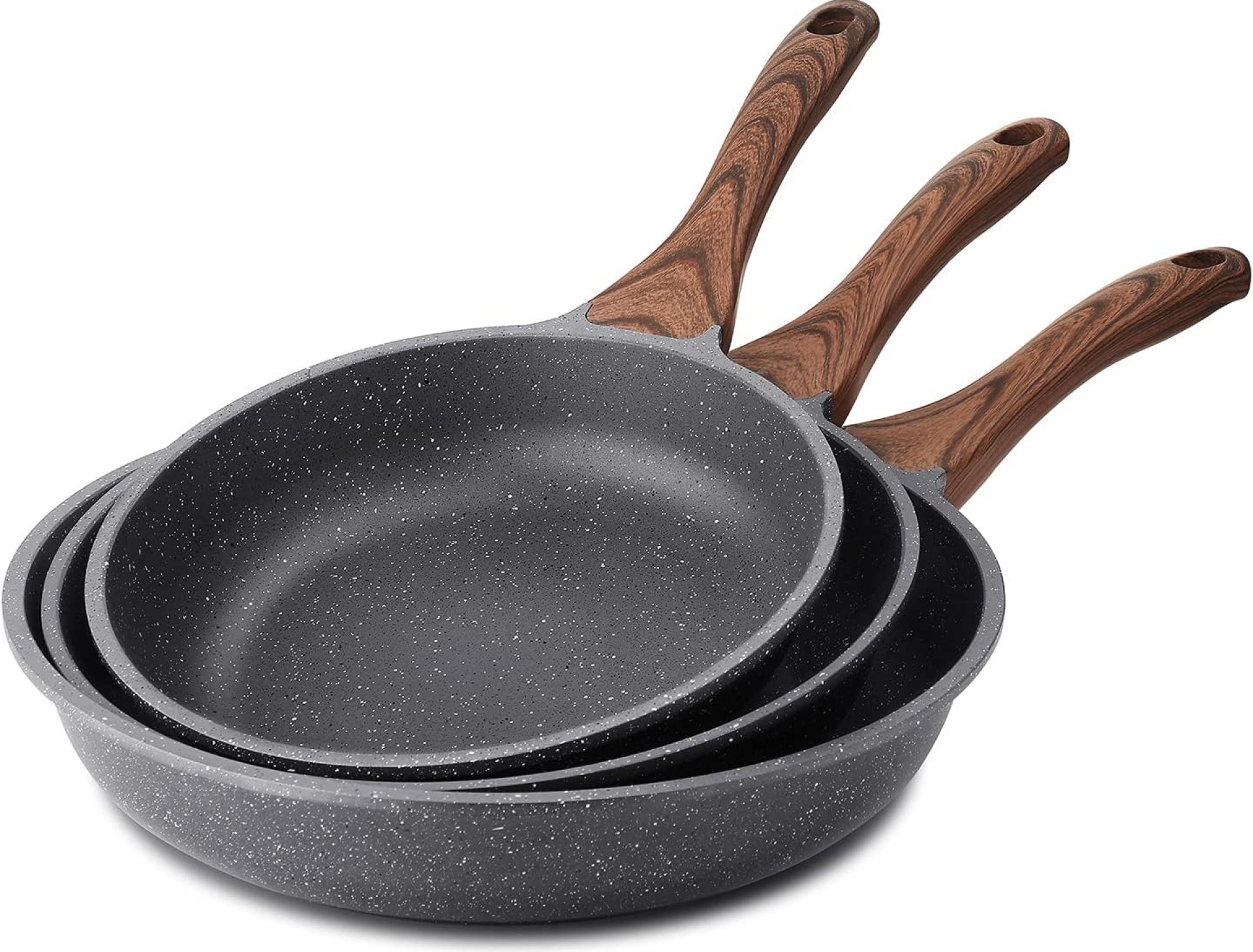 SENSARTE Nonstick Frying Pan Skillets, Swiss Granite Coating Omelette Pans, Healthy Cookware Chef’s Pan, Free of Intentionally Added PFOA (9.5+11+12.5 Inch) SENSARTE Nonstick Frying Pan Skillets, Swiss Granite Coating Omelette Pans, Healthy Cookware Chef’s Pan, Free of Intentionally Added PFOA (9.5+11+12.5 Inch)