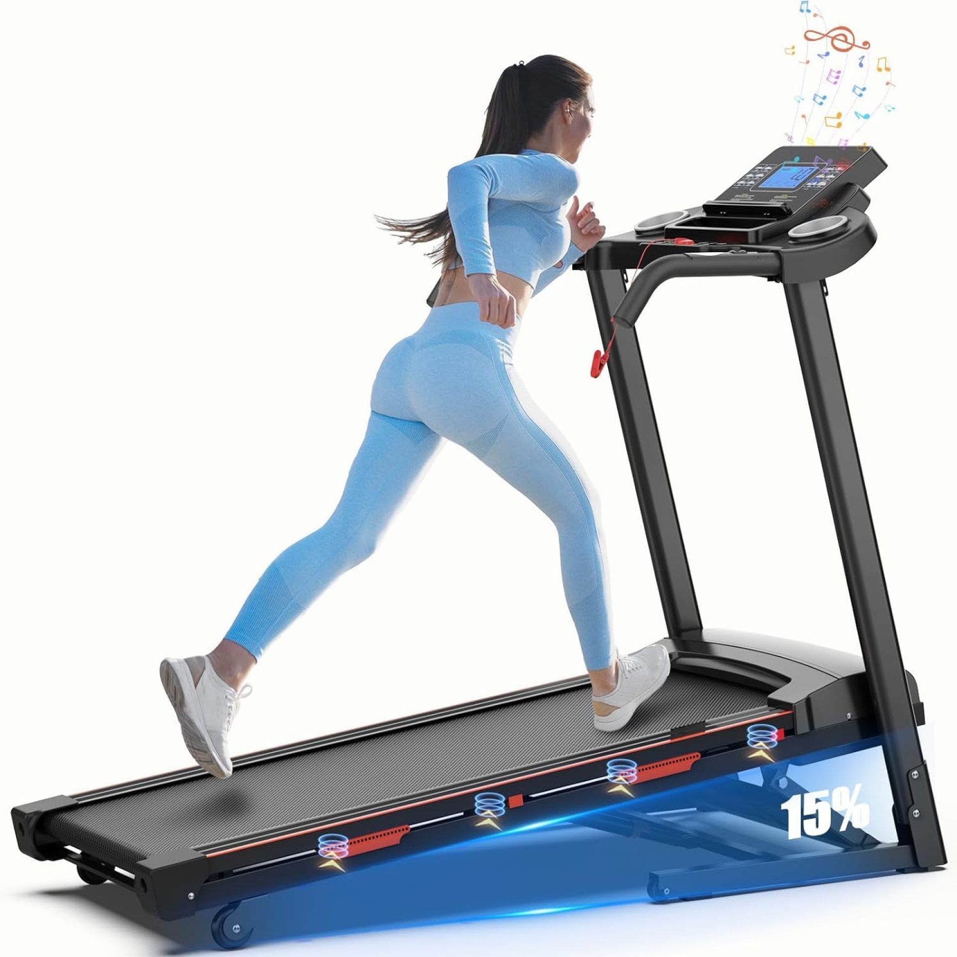 Auto Incline Treadmills for Home- foldble Treadmill 400 lb Capacity 3.25HP Folding Electric Treadmill Max 8.5 MPH Speed Running Machine with Wide Running Area Bluetooth Speaker for Home/Office Use Auto Incline Treadmills for Home- foldble Treadmill 400 lb Capacity 3.25HP Folding Electric Treadmill Max 8.5 MPH Speed Running Machine with Wide Running Area Bluetooth Speaker for Home/Office Use
