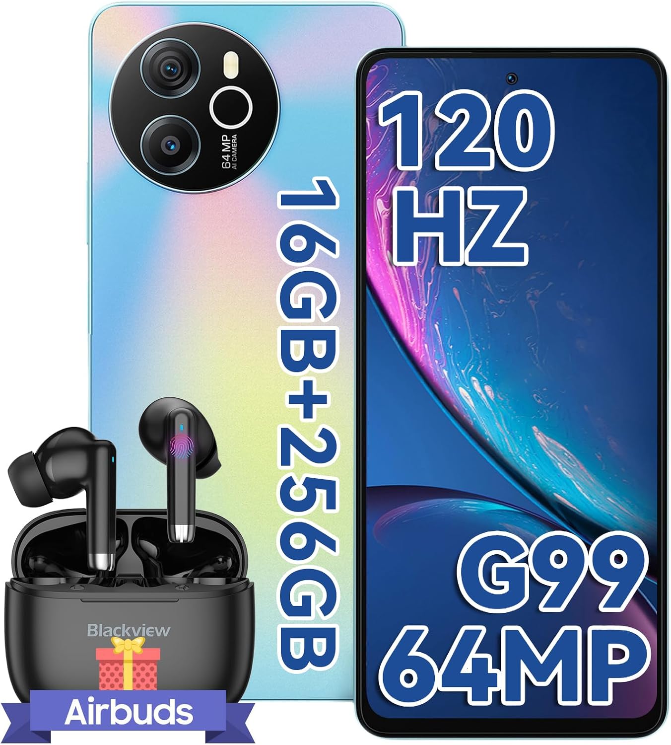 Blackview Shark8 Unlocked Phones, 16GB+256GB/SD 2TB Android Phones, MTK G99, 120Hz 6.78″ FHD+, 33W Fast Charge 5000mAh, Android 13 Mobile Phone, 64MP Camera, NFC/Fingerprint/198g, T-Mobile Cellphone Blackview Shark8 Unlocked Phones, 16GB+256GB/SD 2TB Android Phones, MTK G99, 120Hz 6.78″ FHD+, 33W Fast Charge 5000mAh, Android 13 Mobile Phone, 64MP Camera, NFC/Fingerprint/198g, T-Mobile Cellphone