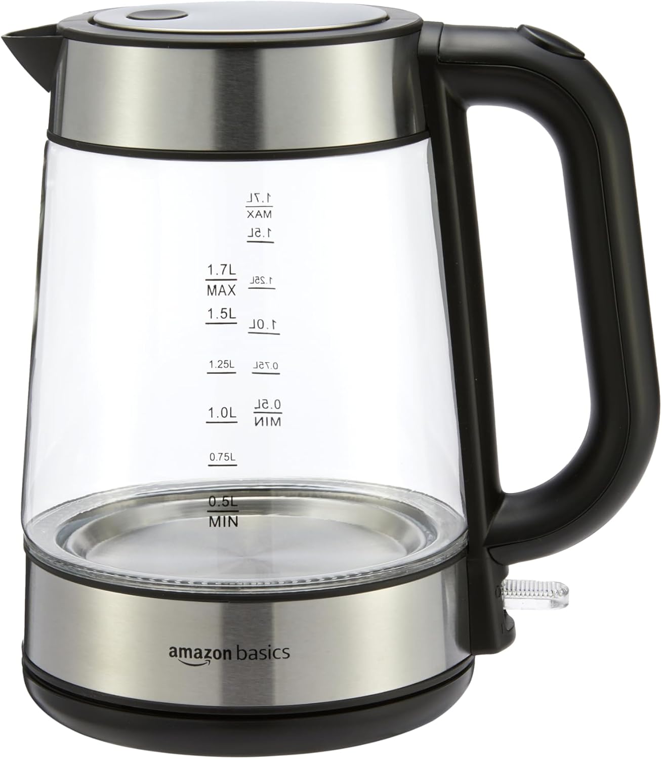 Amazon Basics Electric Kettle with Glass Carafe for Tea and Coffee, BPA-Free, Fast Boiling, Auto Shut-Off, 1.8 Quarts, 1500W, Black and Silver Amazon Basics Electric Kettle with Glass Carafe for Tea and Coffee, BPA-Free, Fast Boiling, Auto Shut-Off, 1.8 Quarts, 1500W, Black and Silver