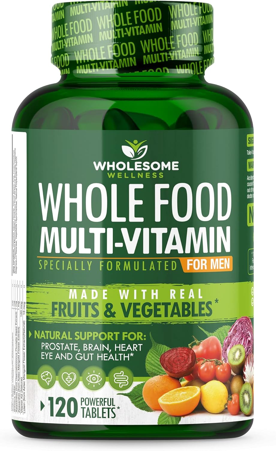 Wholesome Wellness Whole Food Multivitamin for Men – Natural Multi Vitamins, Minerals, Organic Extracts – Vegan Vegetarian – 120 Tablets Wholesome Wellness Whole Food Multivitamin for Men – Natural Multi Vitamins, Minerals, Organic Extracts – Vegan Vegetarian – 120 Tablets