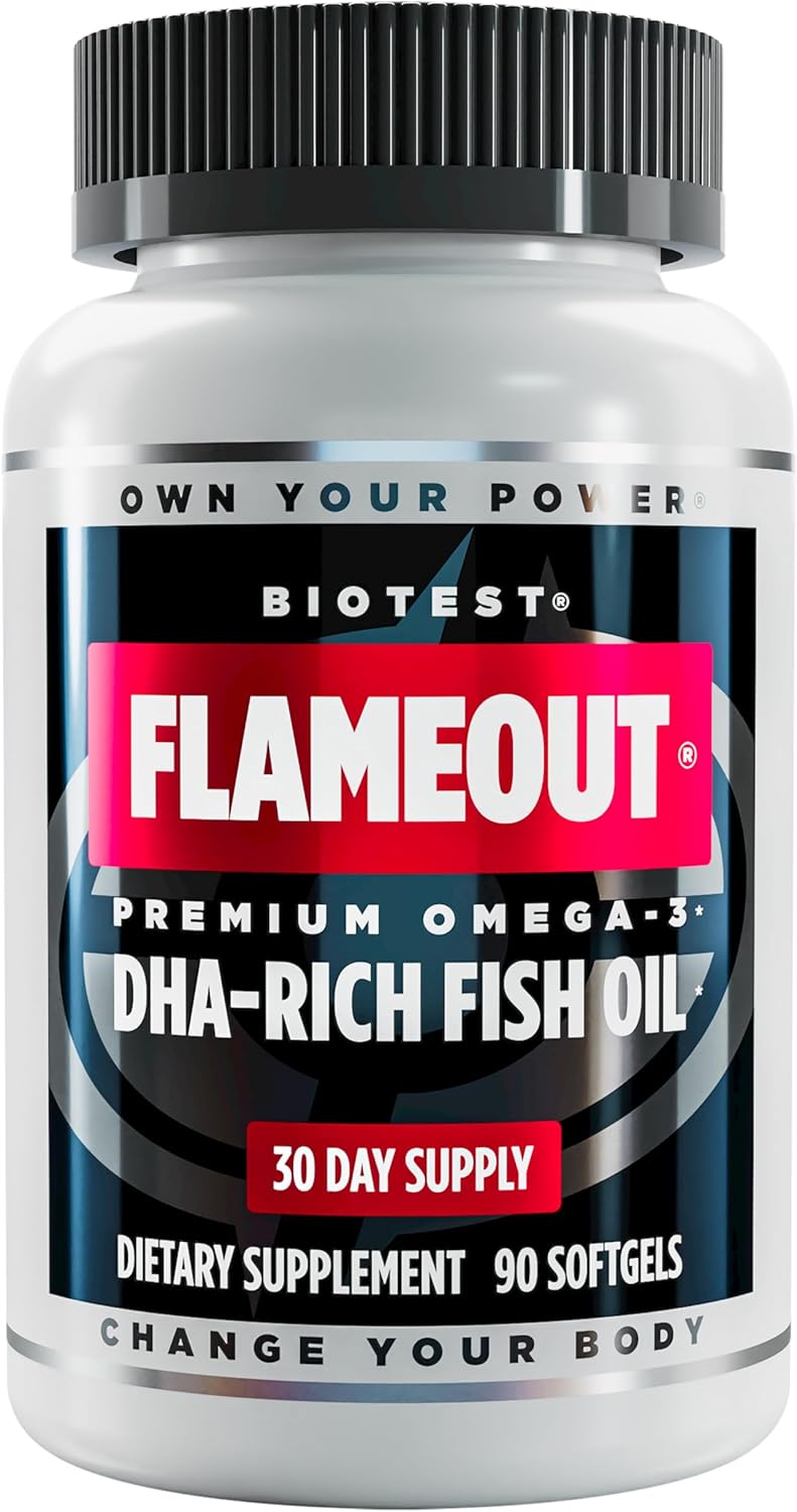 Biotest Flameout DHA-Rich Fish Oil – 4200 mg Omega-3 – Pharmaceutical Grade DHA & EPA – 90 Softgels (30 Day Supply) Biotest Flameout DHA-Rich Fish Oil – 4200 mg Omega-3 – Pharmaceutical Grade DHA & EPA – 90 Softgels (30 Day Supply)