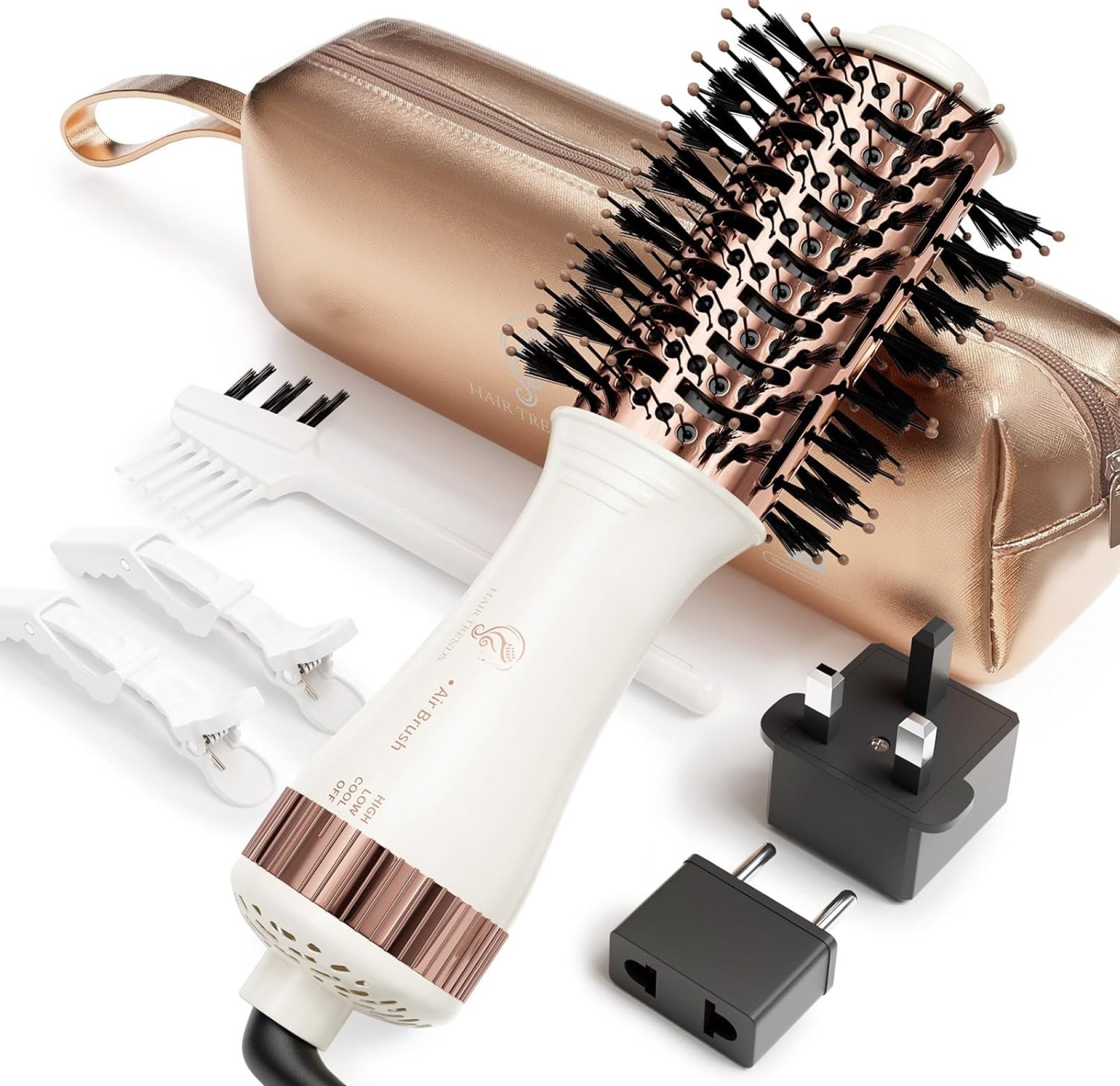 Travel Blow Dryer Brush in one, Dual Voltage Mini Hot Air Brush, Hair Trends Nano Titanium 2 Inch One Step Hair Dryer and Styler Volumizer Oval Shape Travel Blow Dryer Brush in one, Dual Voltage Mini Hot Air Brush, Hair Trends Nano Titanium 2 Inch One Step Hair Dryer and Styler Volumizer Oval Shape
