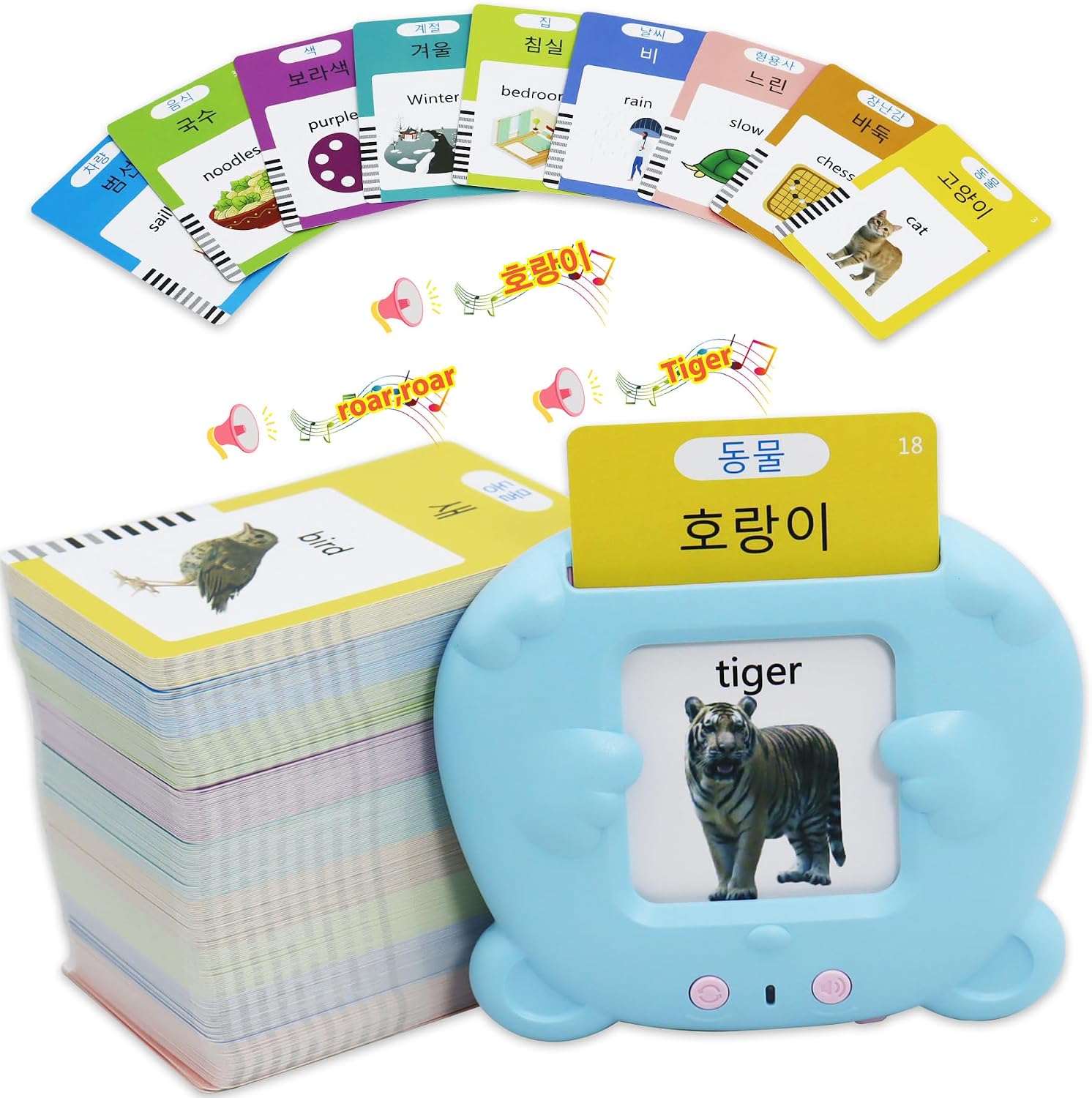 MAYAPHILOS 510 Words English and Korean Talking Flash Cards Bilingual, Educational Toy, Korean Language Learning Toys Pocket Speech for Toddlers MAYAPHILOS 510 Words English and Korean Talking Flash Cards Bilingual, Educational Toy, Korean Language Learning Toys Pocket Speech for Toddlers