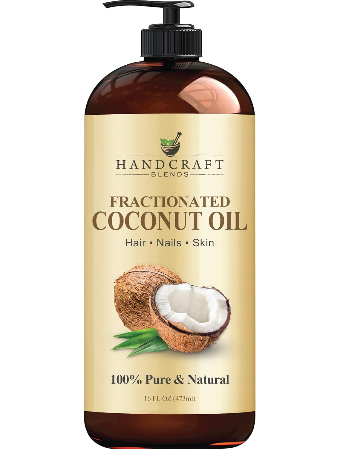 Handcraft Blends Fractionated Coconut Oil – 16 Fl Oz – 100% Pure and Natural – Premium Grade Carrier Oil for Skin, Hair and Body – Massage – Hair Tonic Handcraft Blends Fractionated Coconut Oil – 16 Fl Oz – 100% Pure and Natural – Premium Grade Carrier Oil for Skin, Hair and Body – Massage – Hair Tonic