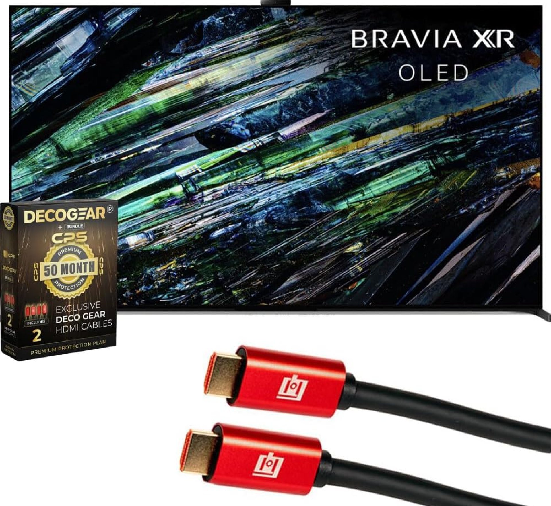 Sony XR65A95L BRAVIA XR A95L 65 inch QD-OLED 4K HDR Smart Google TV 2023 Bundle with Deco Gear 4K HDMI 2.0 Cable w/Pure Copper Conductors x2 & CPS Exclusive 50 Month Protection Pack (BEACH-CPS-504000) Sony XR65A95L BRAVIA XR A95L 65 inch QD-OLED 4K HDR Smart Google TV 2023 Bundle with Deco Gear 4K HDMI 2.0 Cable w/Pure Copper Conductors x2 & CPS Exclusive 50 Month Protection Pack (BEACH-CPS-504000)