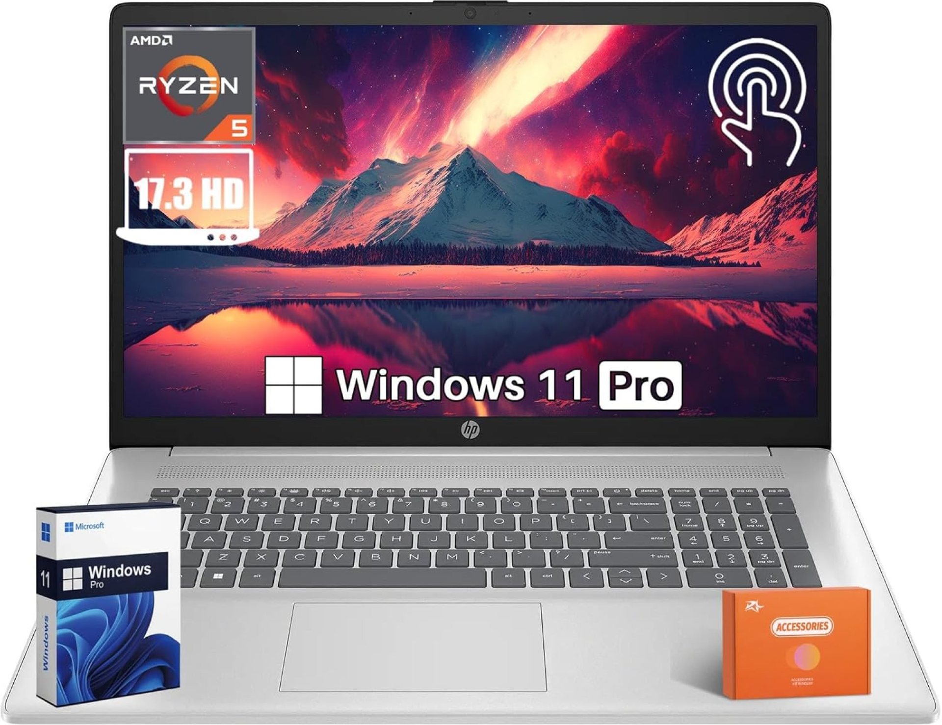 HP 17 Business Laptop, Office Lifetime License & Windows 11 Pro, 17.3″ HD+ Touchscreen, AMD Ryzen 5 7530U (6-Core) Processor, 64 GB RAM, 2 TB SSD, HD Webcam, Wi-Fi 6, w/Accessories HP 17 Business Laptop, Office Lifetime License & Windows 11 Pro, 17.3″ HD+ Touchscreen, AMD Ryzen 5 7530U (6-Core) Processor, 64 GB RAM, 2 TB SSD, HD Webcam, Wi-Fi 6, w/Accessories