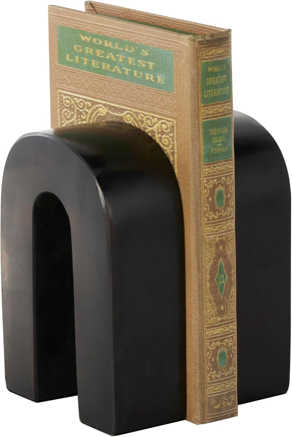 Deco 79 Marble Decorative Bookends Minimalistic Arched Non Skid Bookends, Set of 2 Office Bookends4 W, 6″ H, Black Deco 79 Marble Decorative Bookends Minimalistic Arched Non Skid Bookends, Set of 2 Office Bookends4 W, 6″ H, Black