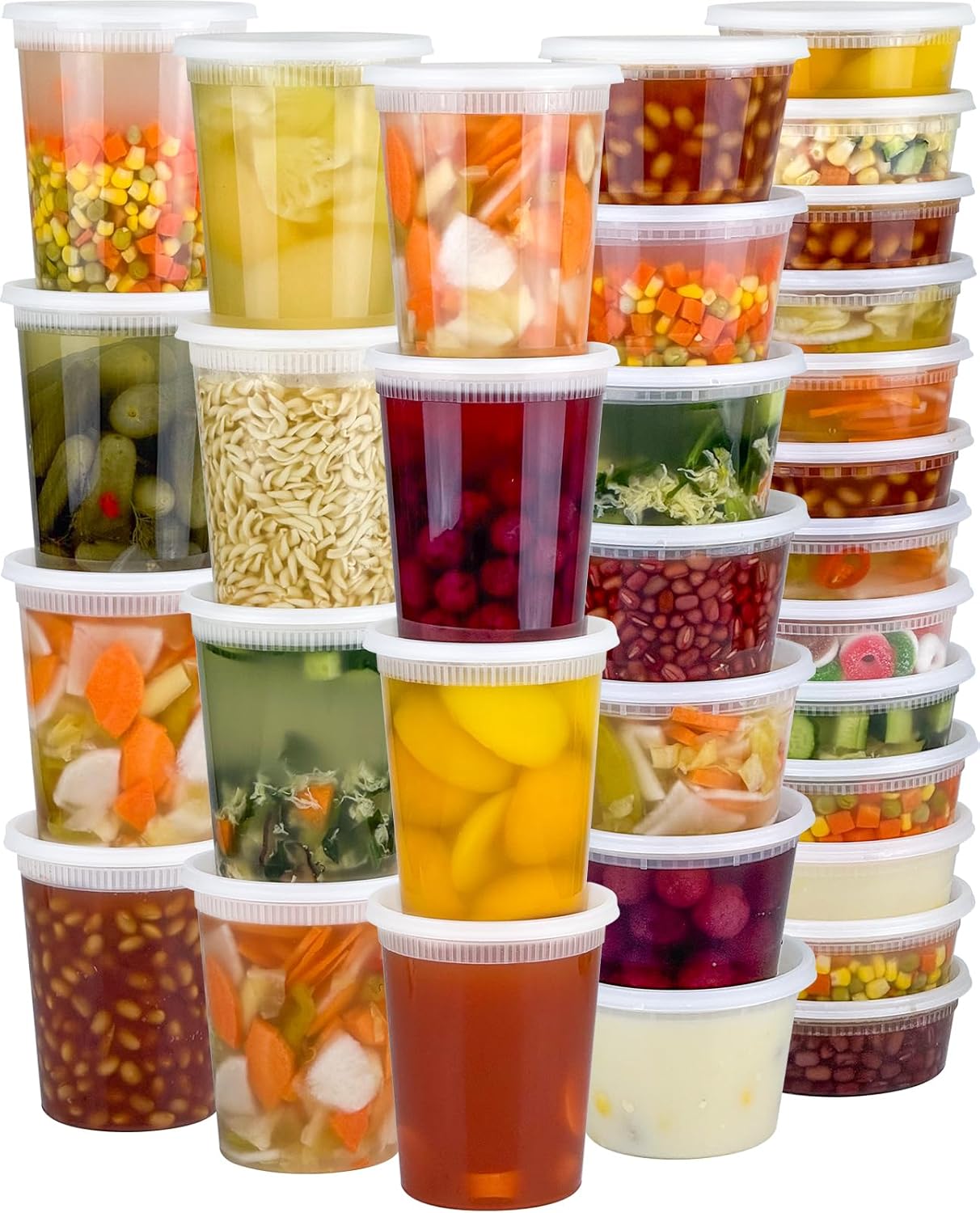 60 Sets (120-Piece) Deli Containers with Lids, 32/16/8 oz X 20 Set Each, Leak-Proof & BPA Free Airtight Takeout Plastic Food Storage Containers for Soup, Freezer/Microwave/Dishwasher Safe 60 Sets (120-Piece) Deli Containers with Lids, 32/16/8 oz X 20 Set Each, Leak-Proof & BPA Free Airtight Takeout Plastic Food Storage Containers for Soup, Freezer/Microwave/Dishwasher Safe