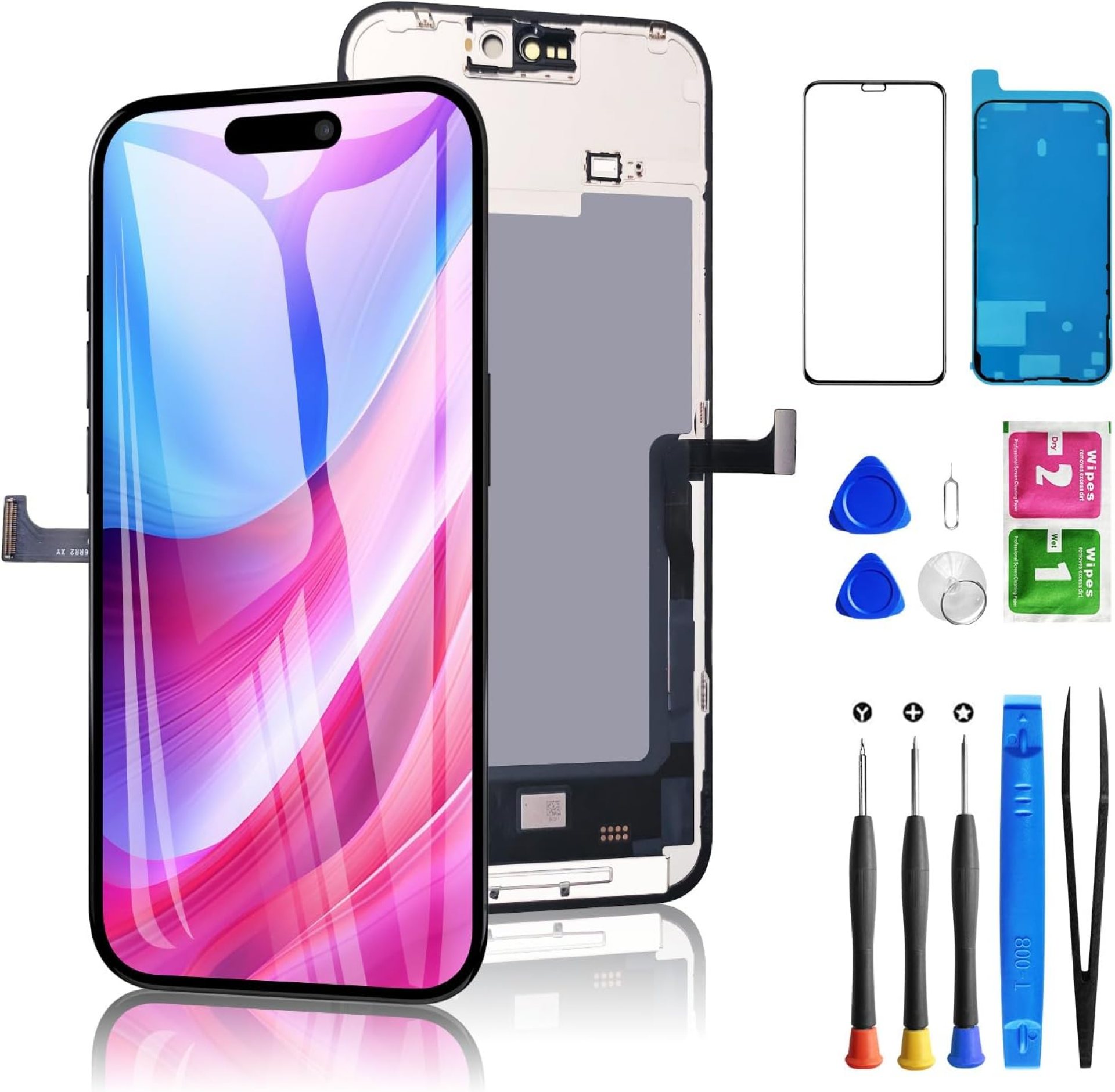 for iPhone 15 Pro Max Screen Replacement 6.7 inch Full HD, 3D Touch LCD Screen Display Digitizer Assembly with Repair Tools, Compatible for Model A2849, A3105, A3106, A3108 for iPhone 15 Pro Max Screen Replacement 6.7 inch Full HD, 3D Touch LCD Screen Display Digitizer Assembly with Repair Tools, Compatible for Model A2849, A3105, A3106, A3108