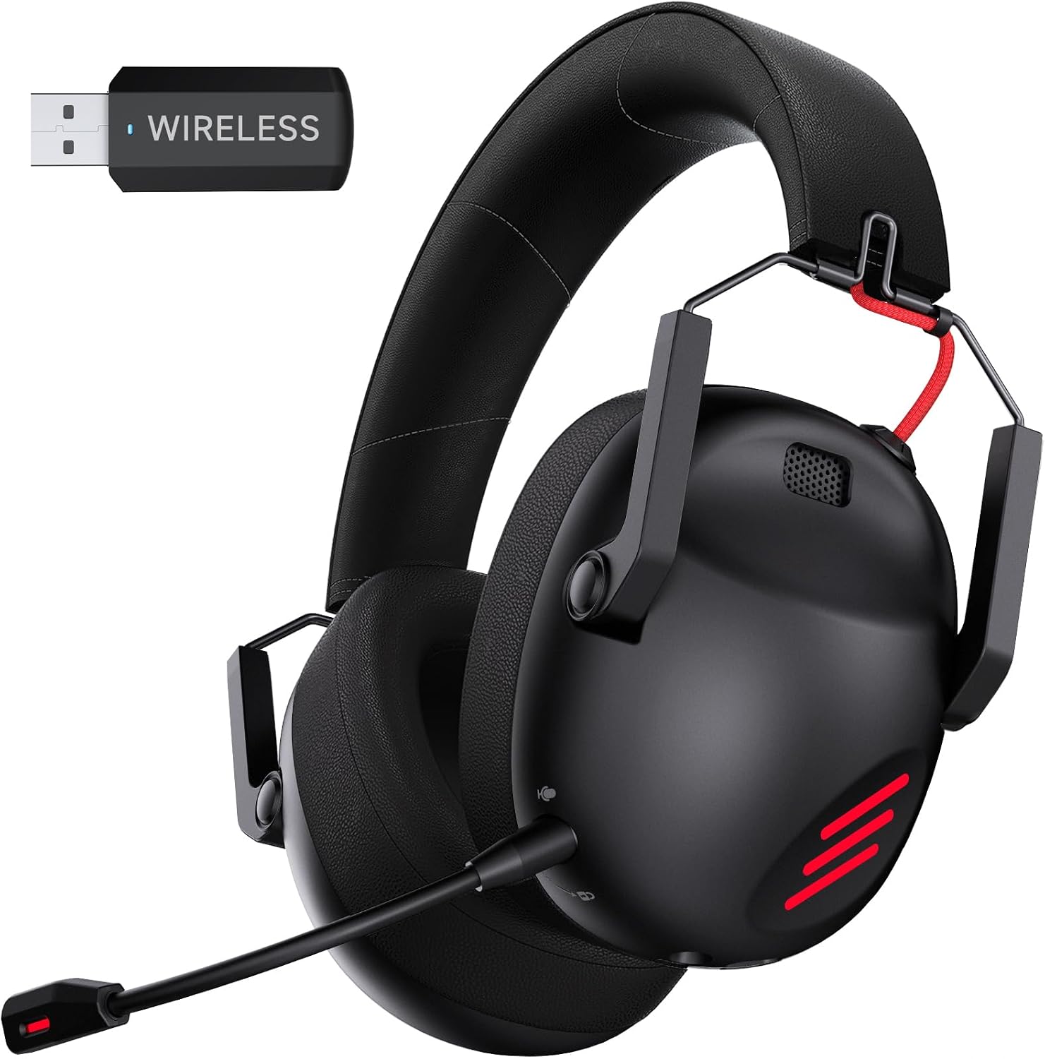 Wireless Gaming Headset for PS5, PS4, PC, NES, Bluetooth 5.3 Gaming Headsets Wireless with Noise Canceling Microphone, Gamer Headphones for Nintendo Switch, 50H Battery – Black Wireless Gaming Headset for PS5, PS4, PC, NES, Bluetooth 5.3 Gaming Headsets Wireless with Noise Canceling Microphone, Gamer Headphones for Nintendo Switch, 50H Battery – Black