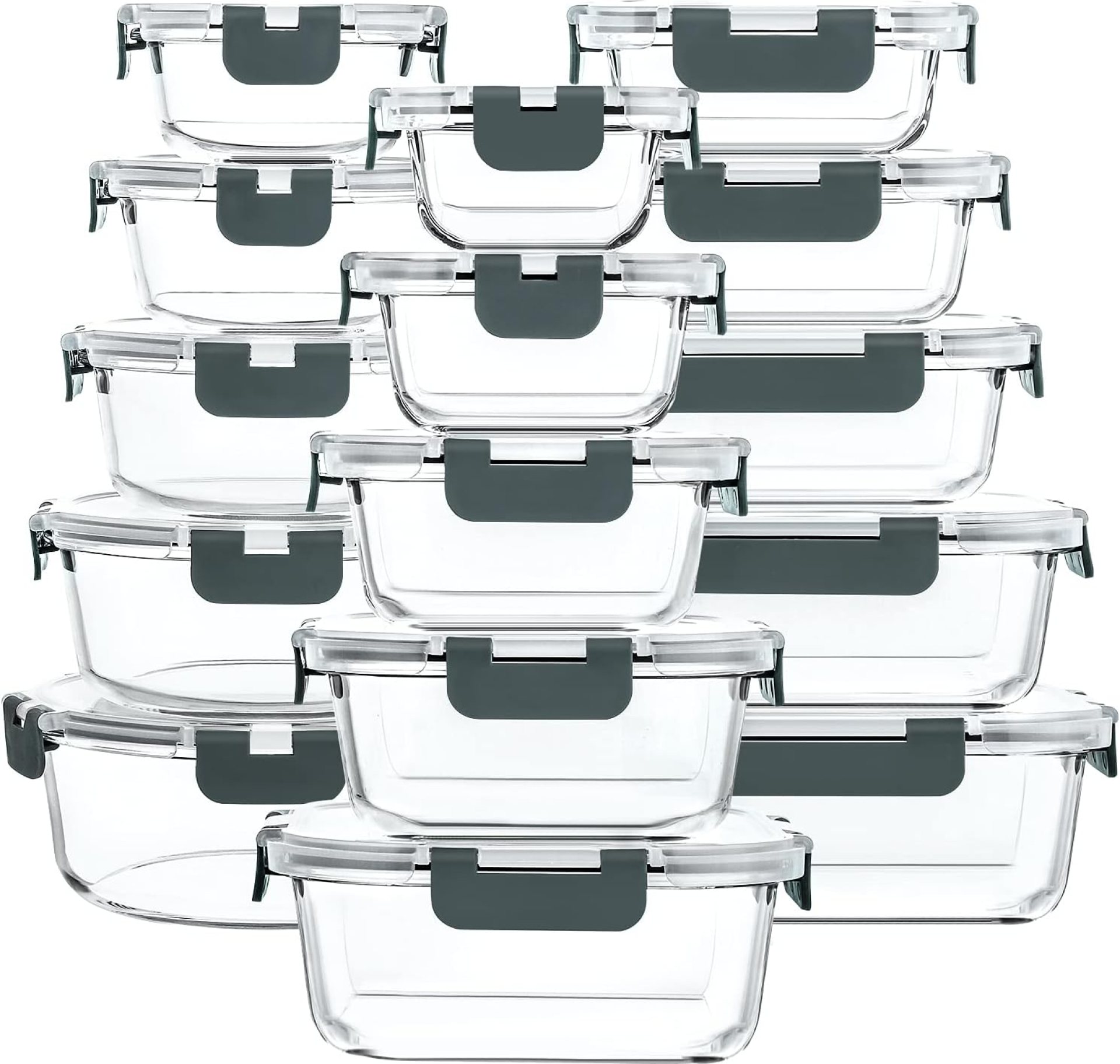 M MCIRCO 30 Pieces Glass Food Storage Containers with Snap Locking Lids,Glass Meal Prep Containers Set – Airtight Lunch Containers, Microwave, Oven, Freezer and Dishwasher M MCIRCO 30 Pieces Glass Food Storage Containers with Snap Locking Lids,Glass Meal Prep Containers Set – Airtight Lunch Containers, Microwave, Oven, Freezer and Dishwasher