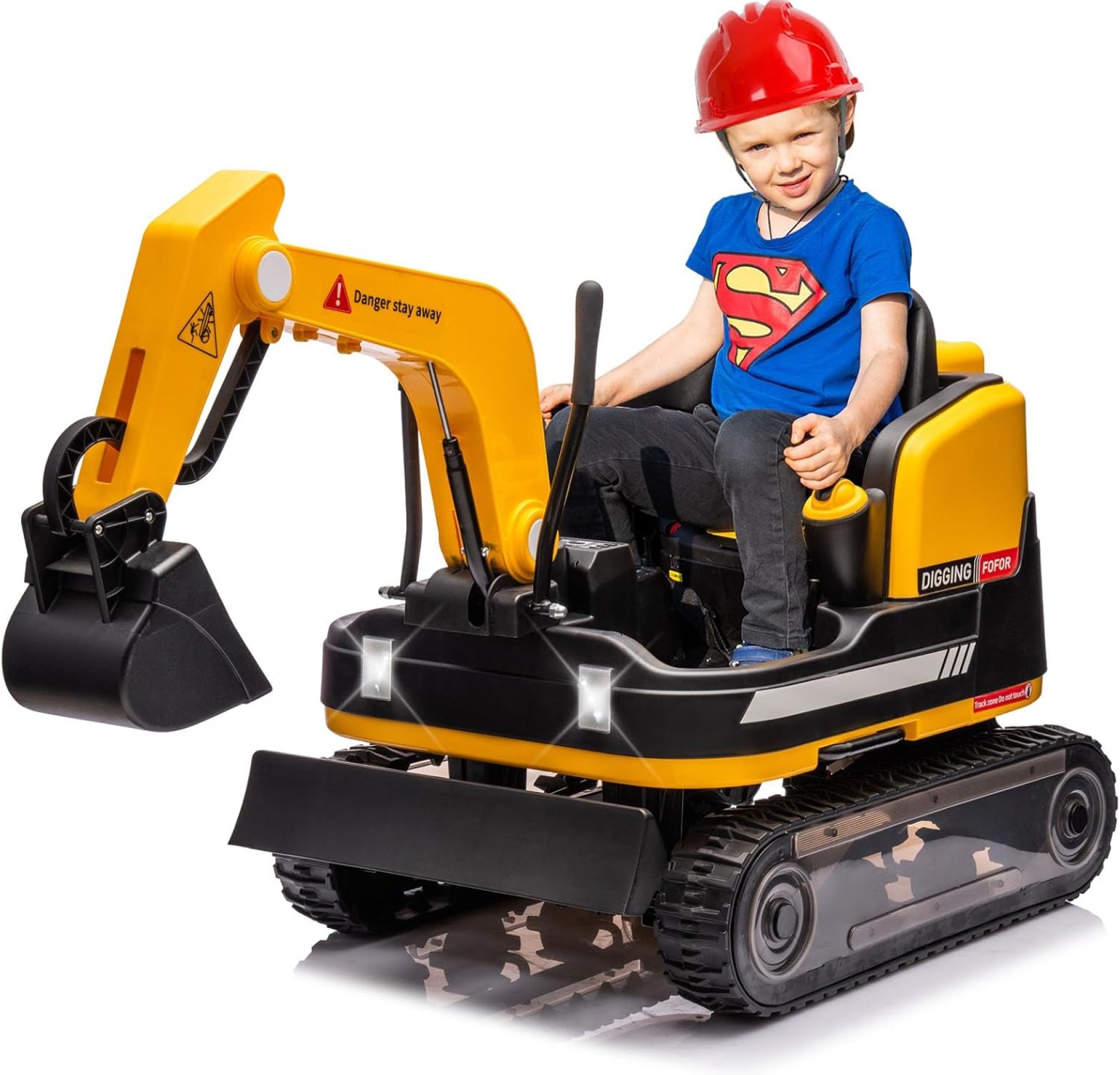 JOYLDIAS 360 Degree Rotating Ride On Excavator and Bulldozer,12V12AH Battery Powered Ride On Toy Backhoe W/Track Design Wheels for All Terrain,Remote Control,MP3,Toolbox for Kids,Parent,Yellow JOYLDIAS 360 Degree Rotating Ride On Excavator and Bulldozer,12V12AH Battery Powered Ride On Toy Backhoe W/Track Design Wheels for All Terrain,Remote Control,MP3,Toolbox for Kids,Parent,Yellow