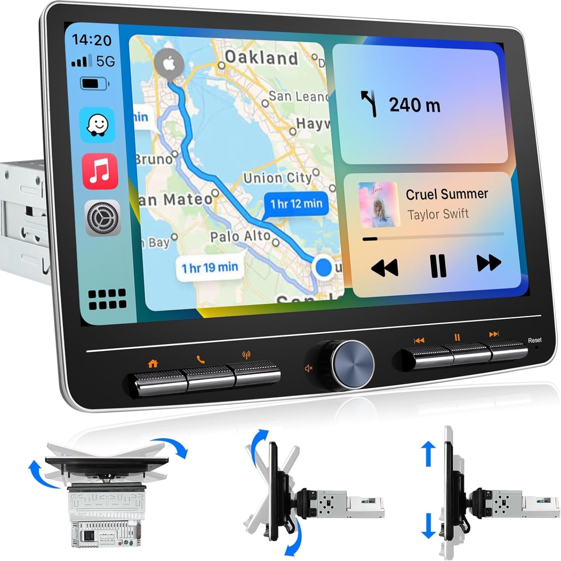 Wireless CarPlay Single Din Touchscreen Car Stereo Wireless Android Auto 2G+32G Detachable 10 Inch Touch Screen Android Car Radio Car Play Bluetooth AM/FM GPS Navigation WiFi Car Audio Receiver Wireless CarPlay Single Din Touchscreen Car Stereo Wireless Android Auto 2G+32G Detachable 10 Inch Touch Screen Android Car Radio Car Play Bluetooth AM/FM GPS Navigation WiFi Car Audio Receiver