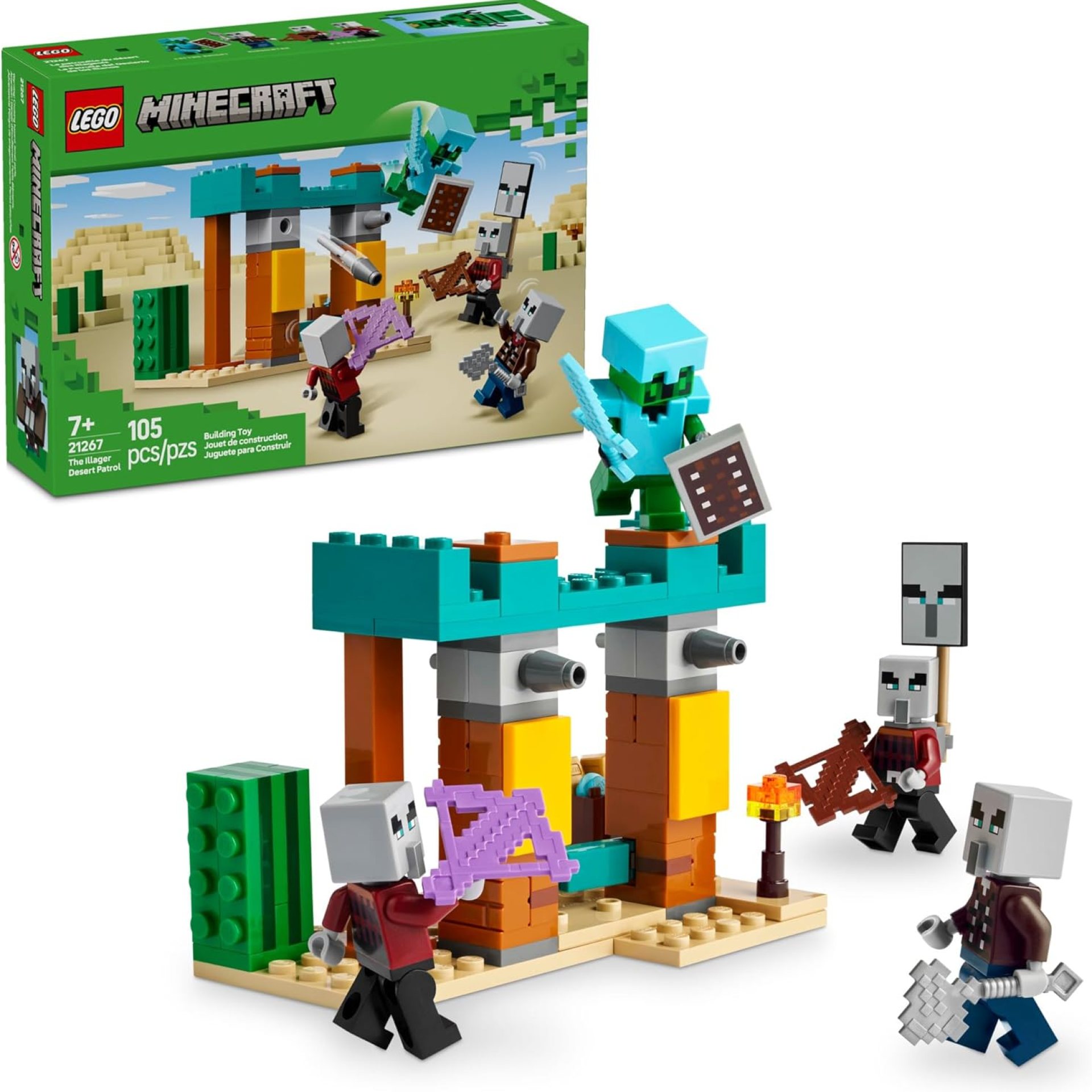 LEGO Minecraft The Illager Desert Patrol Toy Figures and Playset – Building Minecraft Toy for Kids, Boys and Girls, Ages 7+ – with 4 Figures for Pretend Play – Gift Idea for Birthdays – 21267 LEGO Minecraft The Illager Desert Patrol Toy Figures and Playset – Building Minecraft Toy for Kids, Boys and Girls, Ages 7+ – with 4 Figures for Pretend Play – Gift Idea for Birthdays – 21267