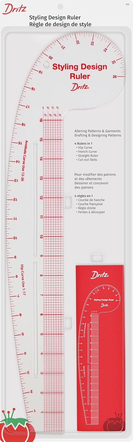 Dritz Styling Design Ruler Rulers & Accessories, Clear, 1Pack Dritz Styling Design Ruler Rulers & Accessories, Clear, 1Pack