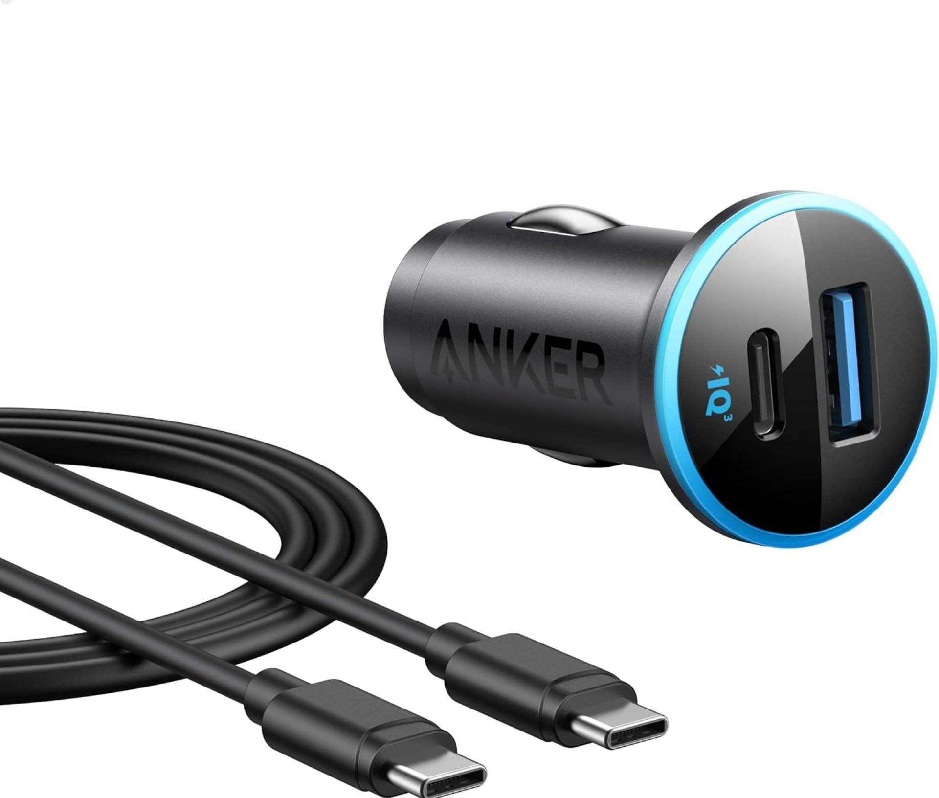 Anker 323 USB C Car Charger Adapter, 52.5W Cigarette Lighter Charger with 30W PowerIQ 3.0 Fast Charging Cable for iPhone 15/15 Pro Max, 14/13/12 Series, Galaxy S23/22, Pixel Anker 323 USB C Car Charger Adapter, 52.5W Cigarette Lighter Charger with 30W PowerIQ 3.0 Fast Charging Cable for iPhone 15/15 Pro Max, 14/13/12 Series, Galaxy S23/22, Pixel