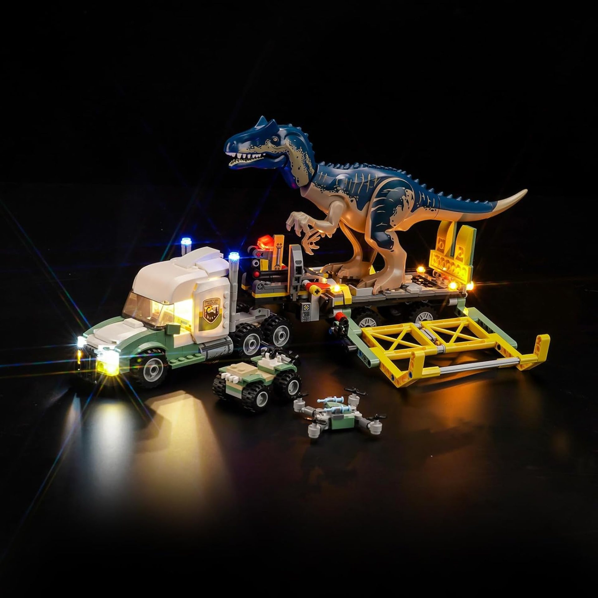 LED Lighting Compatible with Lego Dinosaur Missions: Allosaurus Transport Truck 76966, Light Kit Compatible with Lego 76966, NOT Included The Model Set(Standard Version) LED Lighting Compatible with Lego Dinosaur Missions: Allosaurus Transport Truck 76966, Light Kit Compatible with Lego 76966, NOT Included The Model Set(Standard Version)
