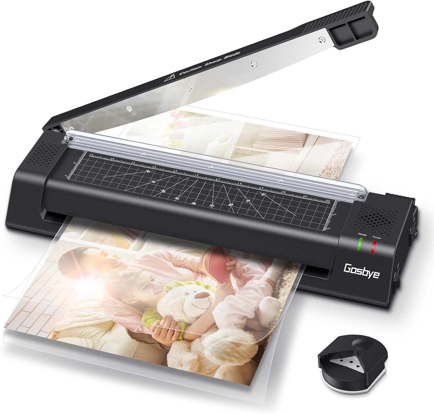 Laminator Machine, 13-Inch Thermal Laminator with Steel Paper Cutter, 13 Laminating Pouches, Corner Rounder, Jam Release Button for Home, Office, School, Teachers, Personal Use, Black Laminator Machine, 13-Inch Thermal Laminator with Steel Paper Cutter, 13 Laminating Pouches, Corner Rounder, Jam Release Button for Home, Office, School, Teachers, Personal Use, Black