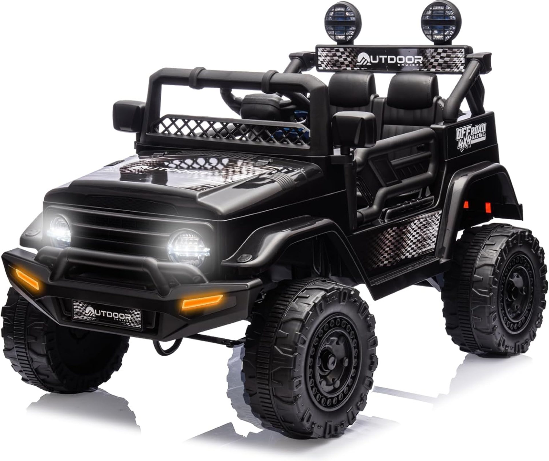 Outdoor Cruiser 12V Kids Ride-On Car with Remote Control – Dual 25W Motors, 4.5AH Battery, Safety Belt, Emergency Stop, Spring Suspension, Smooth Terrain Drive, Max Load 66 lbs, Ages 3-8 Years, Black Outdoor Cruiser 12V Kids Ride-On Car with Remote Control – Dual 25W Motors, 4.5AH Battery, Safety Belt, Emergency Stop, Spring Suspension, Smooth Terrain Drive, Max Load 66 lbs, Ages 3-8 Years, Black