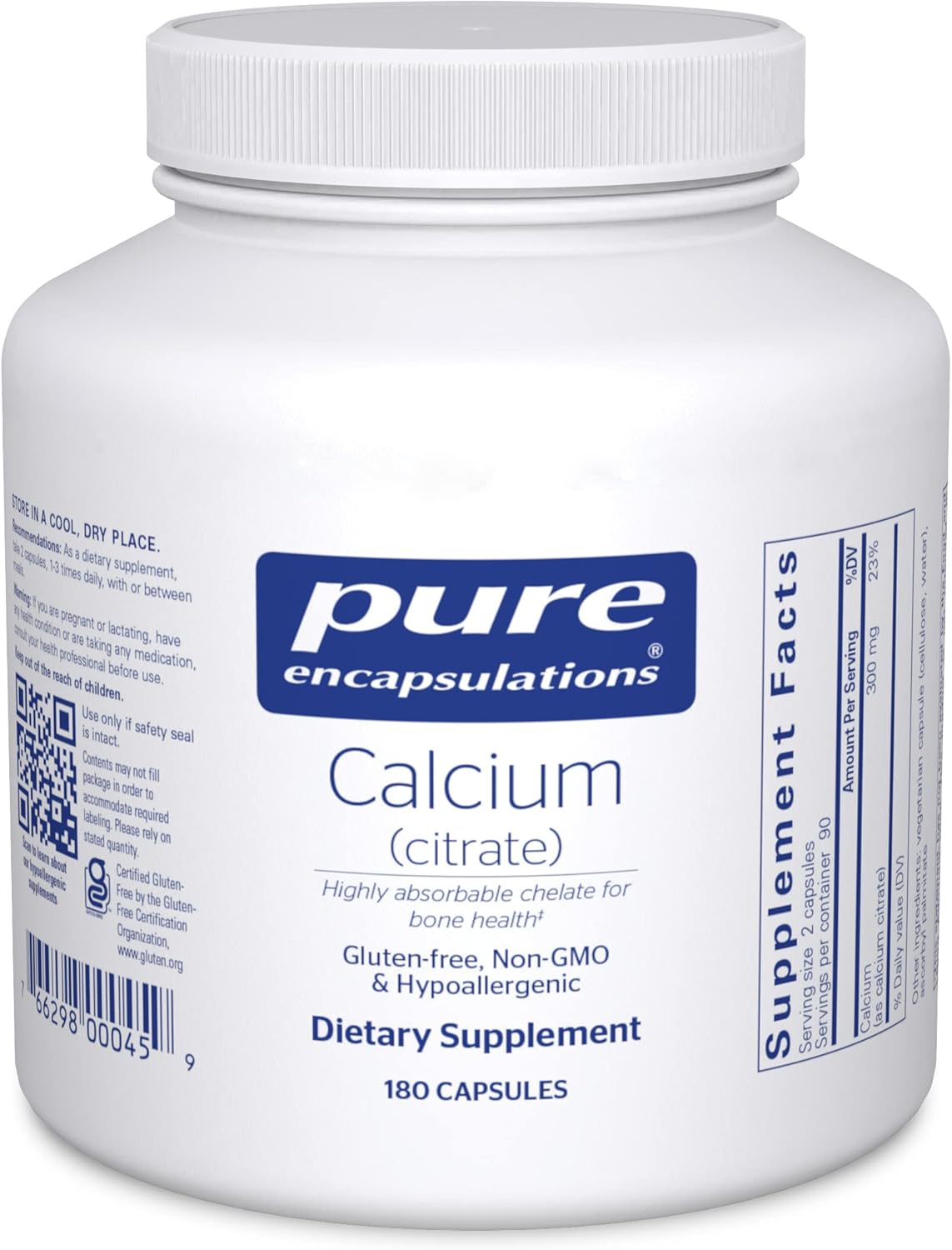 Pure Encapsulations Calcium (Citrate) – Supplement for Bone, Teeth, Colon, and Cardiovascular Health Support* – with Premium Calcium Citrate – 180 Capsules Pure Encapsulations Calcium (Citrate) – Supplement for Bone, Teeth, Colon, and Cardiovascular Health Support* – with Premium Calcium Citrate – 180 Capsules