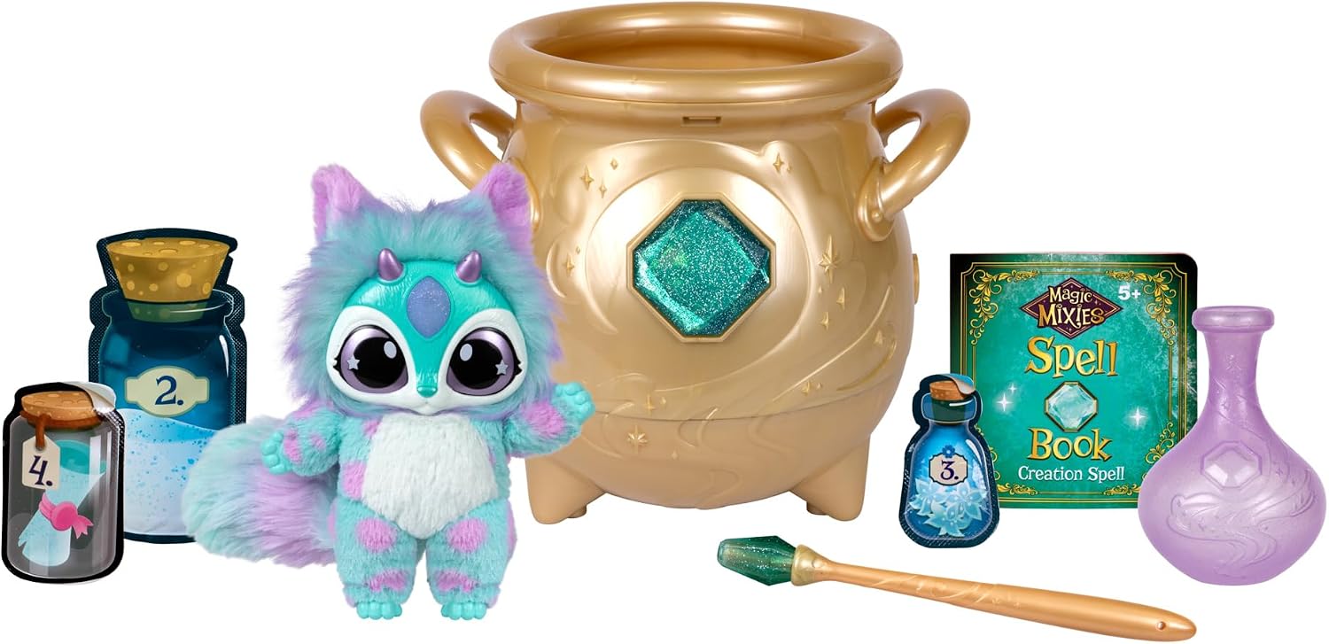 Magic Mixies – Magical Real Misting Gold Cauldron with 8 Inch Non-Electronic Plush Toy. Follow The Spell Book Add The Magic Ingredients. Who Will You Magically Create? Magic Mixies – Magical Real Misting Gold Cauldron with 8 Inch Non-Electronic Plush Toy. Follow The Spell Book Add The Magic Ingredients. Who Will You Magically Create?