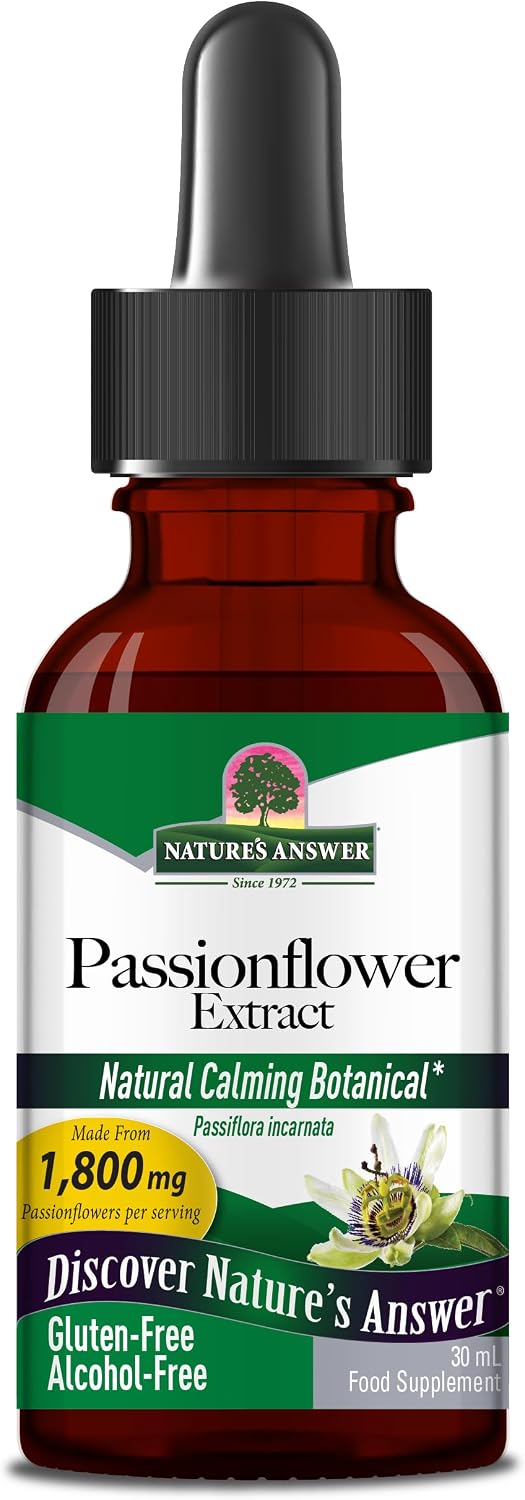 Nature’s Answer Passion Flower | Super Concentrated | Liquid Herbal Tincture Supplement Drops | Natural Calming Botanical | Non-GMO | Alcohol-Free, Gluten-Free & Vegan 1oz Nature’s Answer Passion Flower | Super Concentrated | Liquid Herbal Tincture Supplement Drops | Natural Calming Botanical | Non-GMO | Alcohol-Free, Gluten-Free & Vegan 1oz