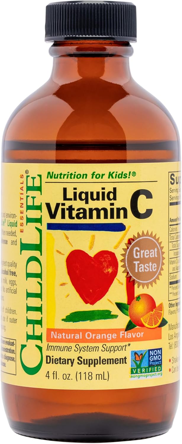 CHILDLIFE ESSENTIALS Liquid Vitamin C – Pure Vitamin C Liquid Supplement for Kids, Immune System Support, Great Taste – Natural Orange, 4 Fl Oz (Pack of 1) CHILDLIFE ESSENTIALS Liquid Vitamin C – Pure Vitamin C Liquid Supplement for Kids, Immune System Support, Great Taste – Natural Orange, 4 Fl Oz (Pack of 1)